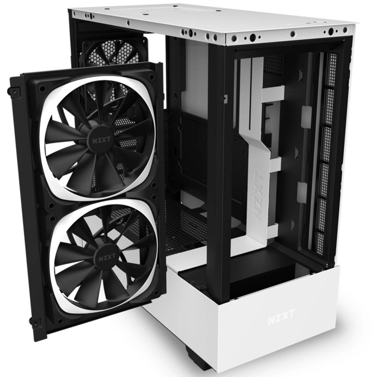 Gabinete Gamer NZXT H510 ELITE ATX Media Torre 4 Fan Cristal Templado USB-C RGB Blanco 
