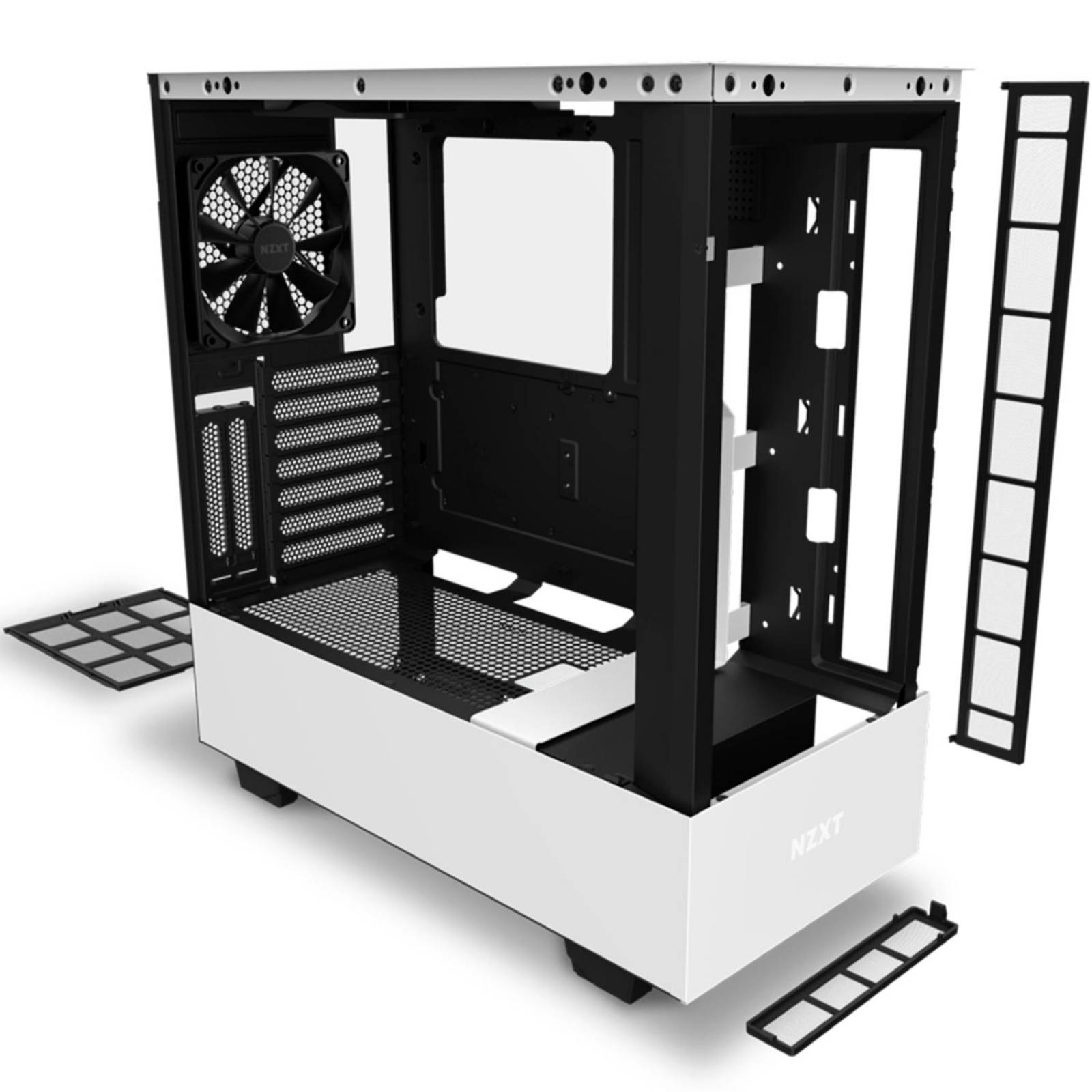 Gabinete Gamer NZXT H510 ELITE ATX Media Torre 4 Fan Cristal Templado USB-C RGB Blanco 