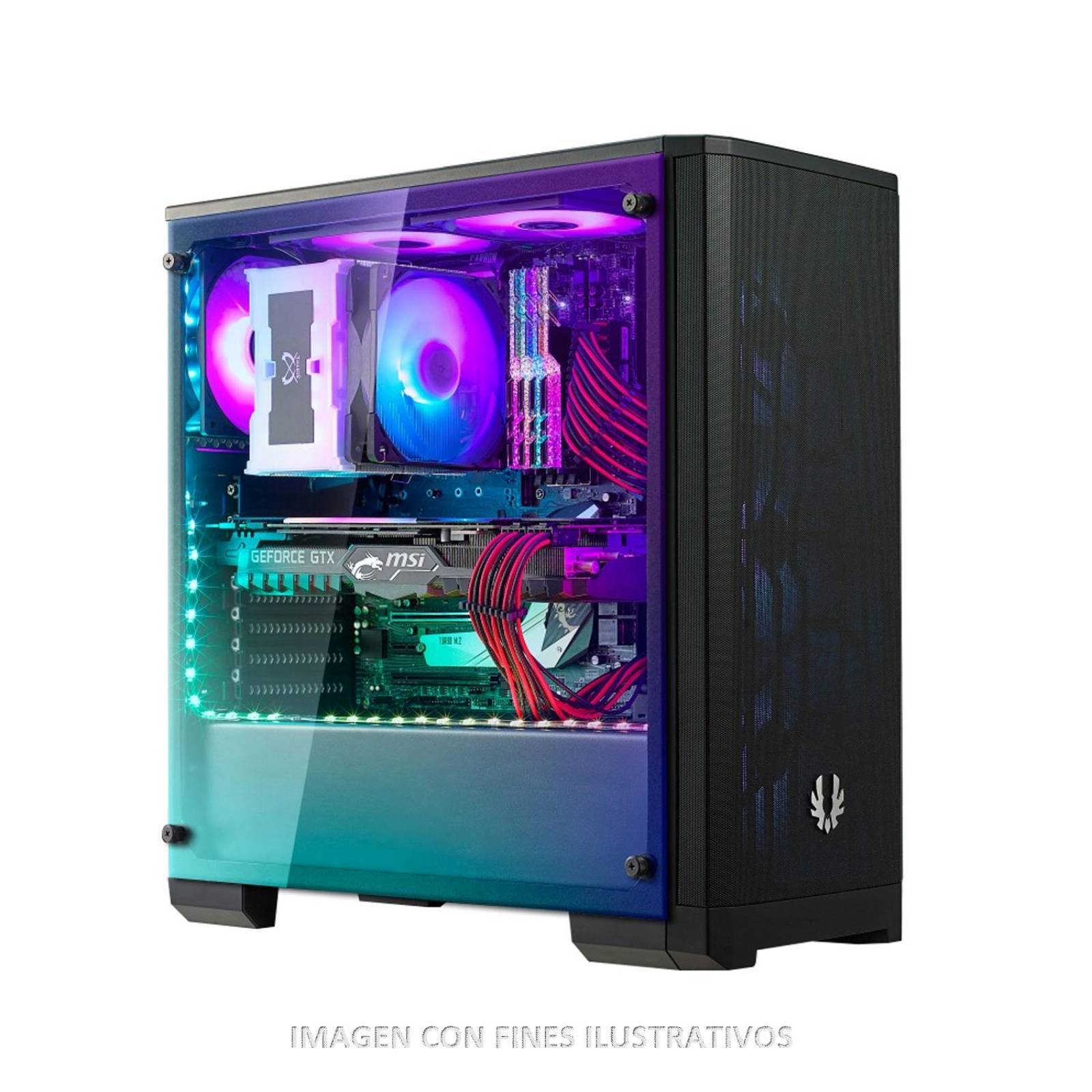 Gabinete Gamer BITFENIX NOVA MESH TG 4ARGB E-ATX Cristal Templado 4 ventiladores Negro BFC-NVM-300-K 