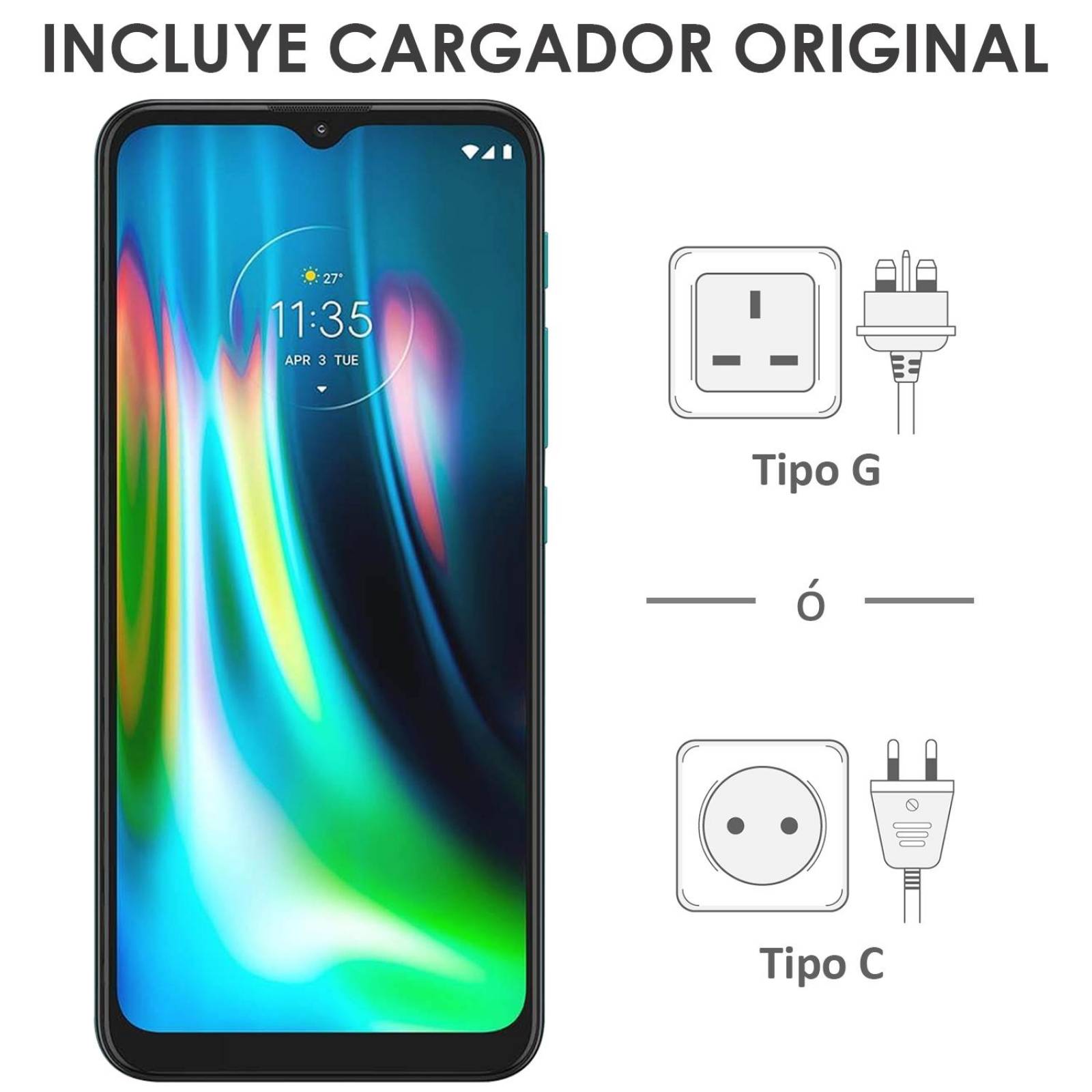 Celular MOTOROLA Moto G9 Play 4GB 64GB 6.5" HD+ Triple Camara 48Mpx 