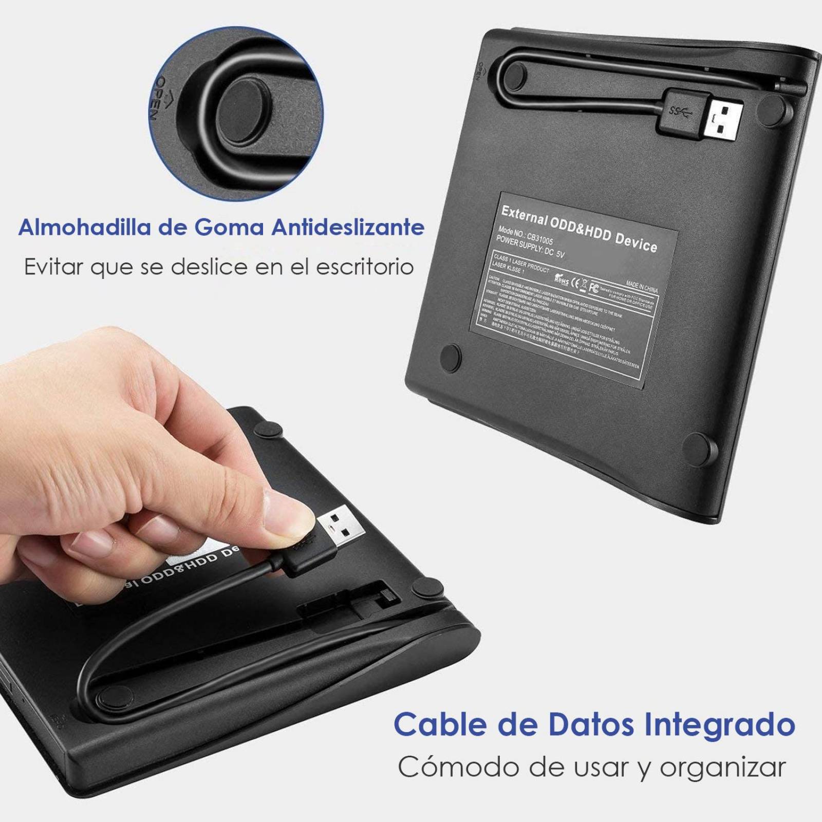 Quemador DVD Externo POP UP Portatil Win MAC Linux USB 3.0