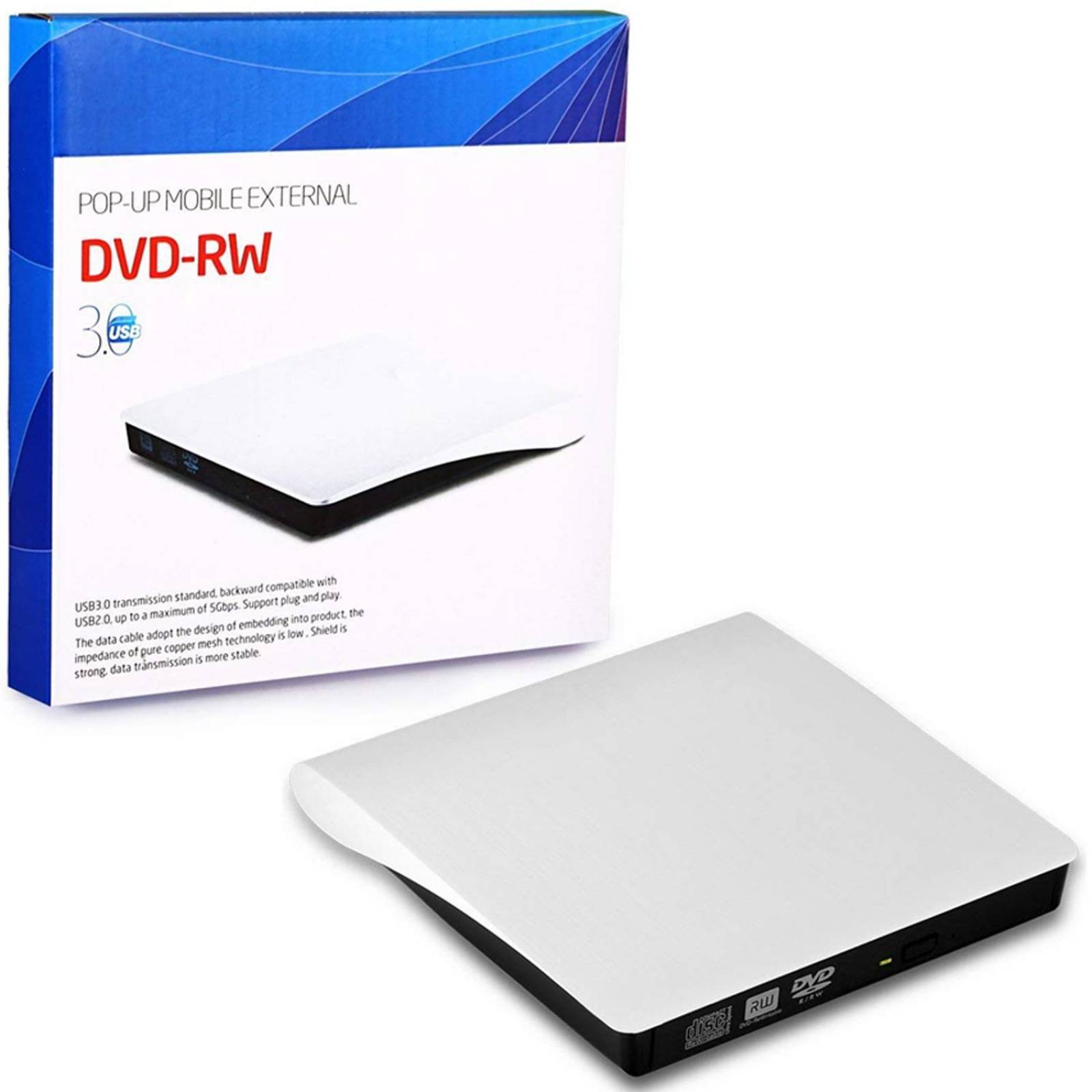 Quemador DVD Externo POP UP Portatil Win MAC Linux USB 3.0