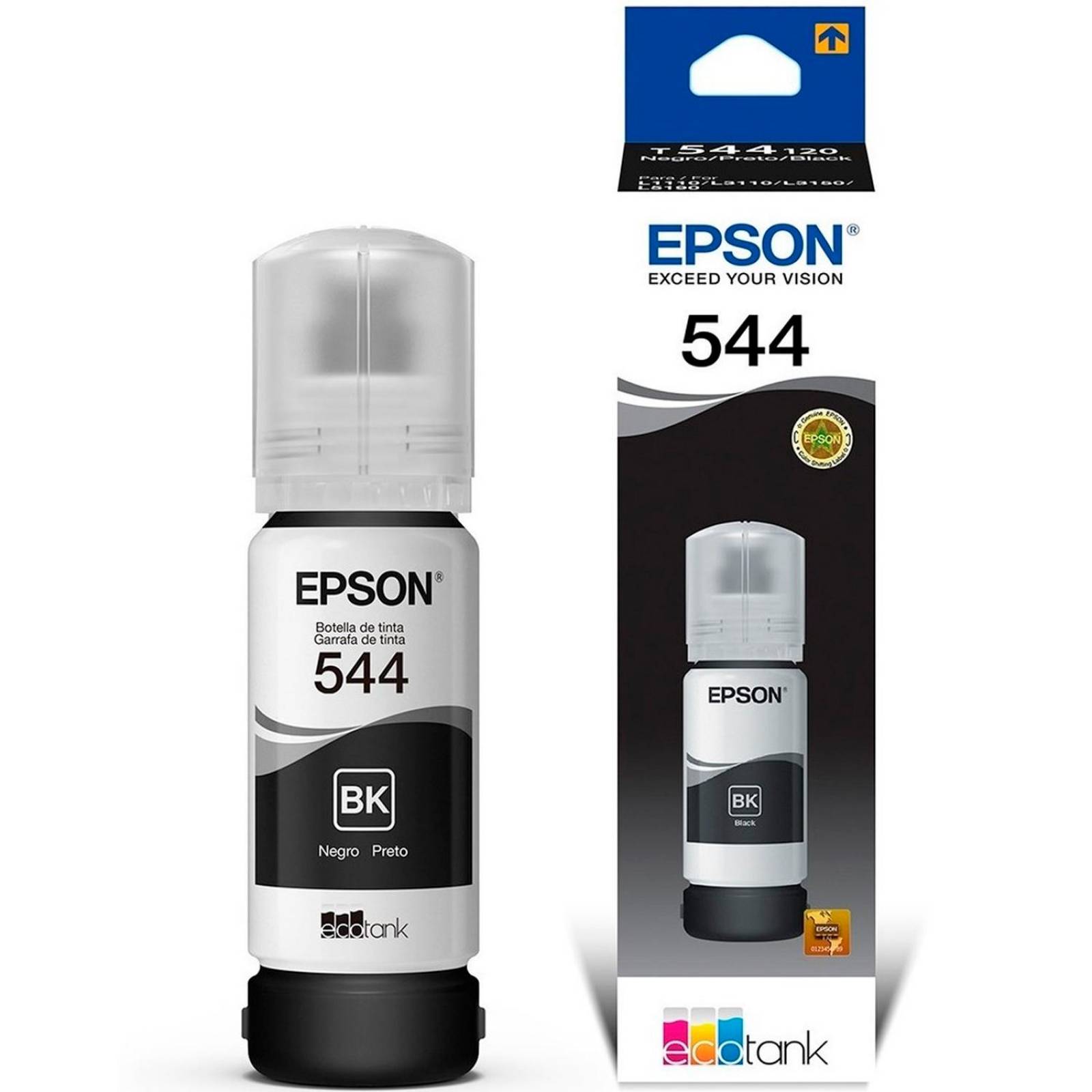 Botella Tinta EPSON T544 L1110 L3110 L3150 L5190 Negro 70ml T544120-AL 