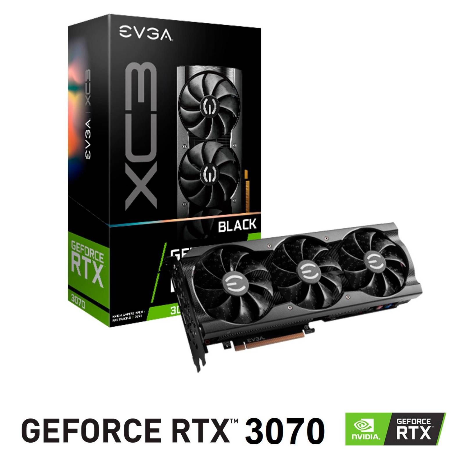 Tarjeta de Video EVGA Geforce RTX 3070 XC3 Black Gaming 8GB GDDR6 ARGB 08G-P5-3751-KR