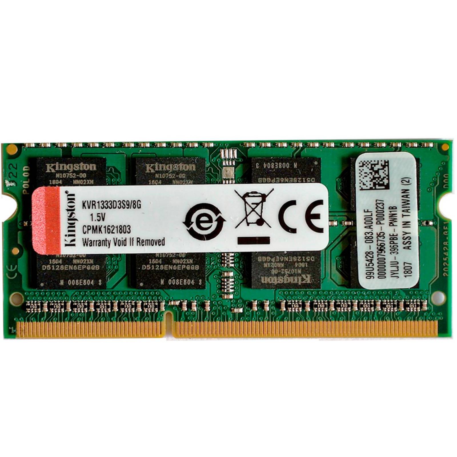 Memoria RAM DDR3 8GB 1333MHz KINGSTON Laptop KVR1333D3S9/8G 