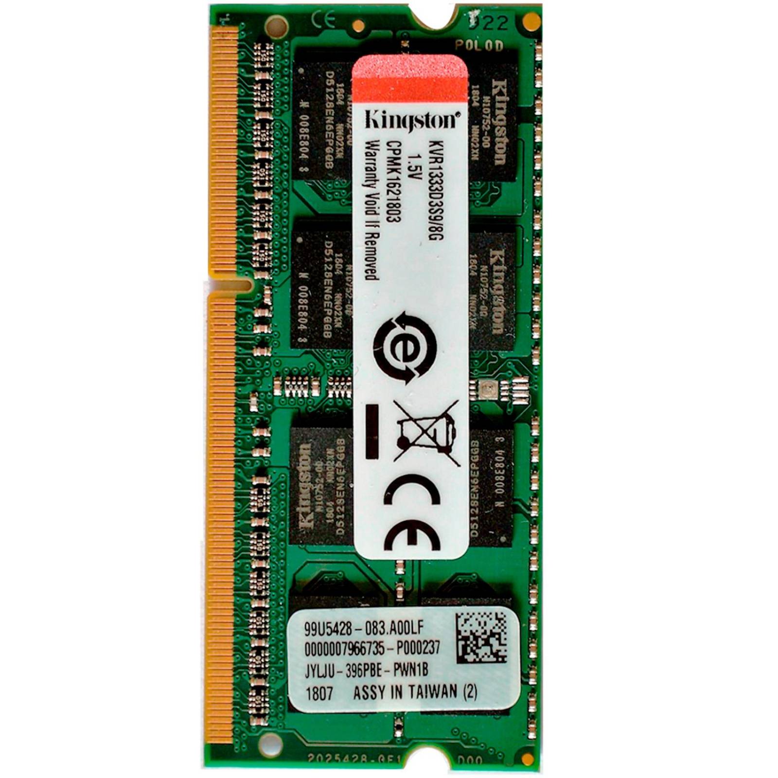 Memoria RAM DDR3 8GB 1333MHz KINGSTON Laptop KVR1333D3S9/8G 