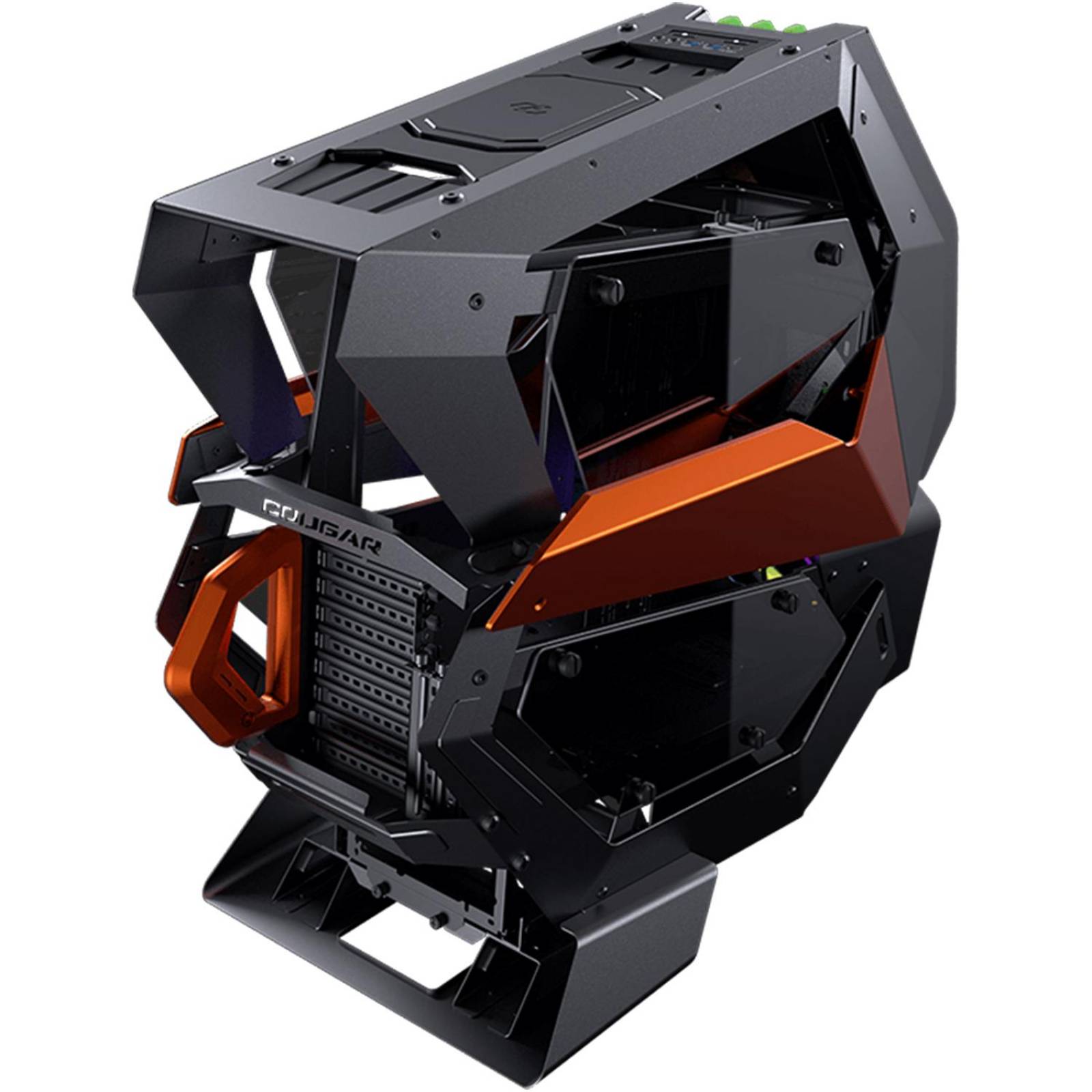 Gabinete Gamer COUGAR CONQUER 2 ATX Full Torre 1 Fan Cristal Templado USB-C ARGB Negro/Naranja