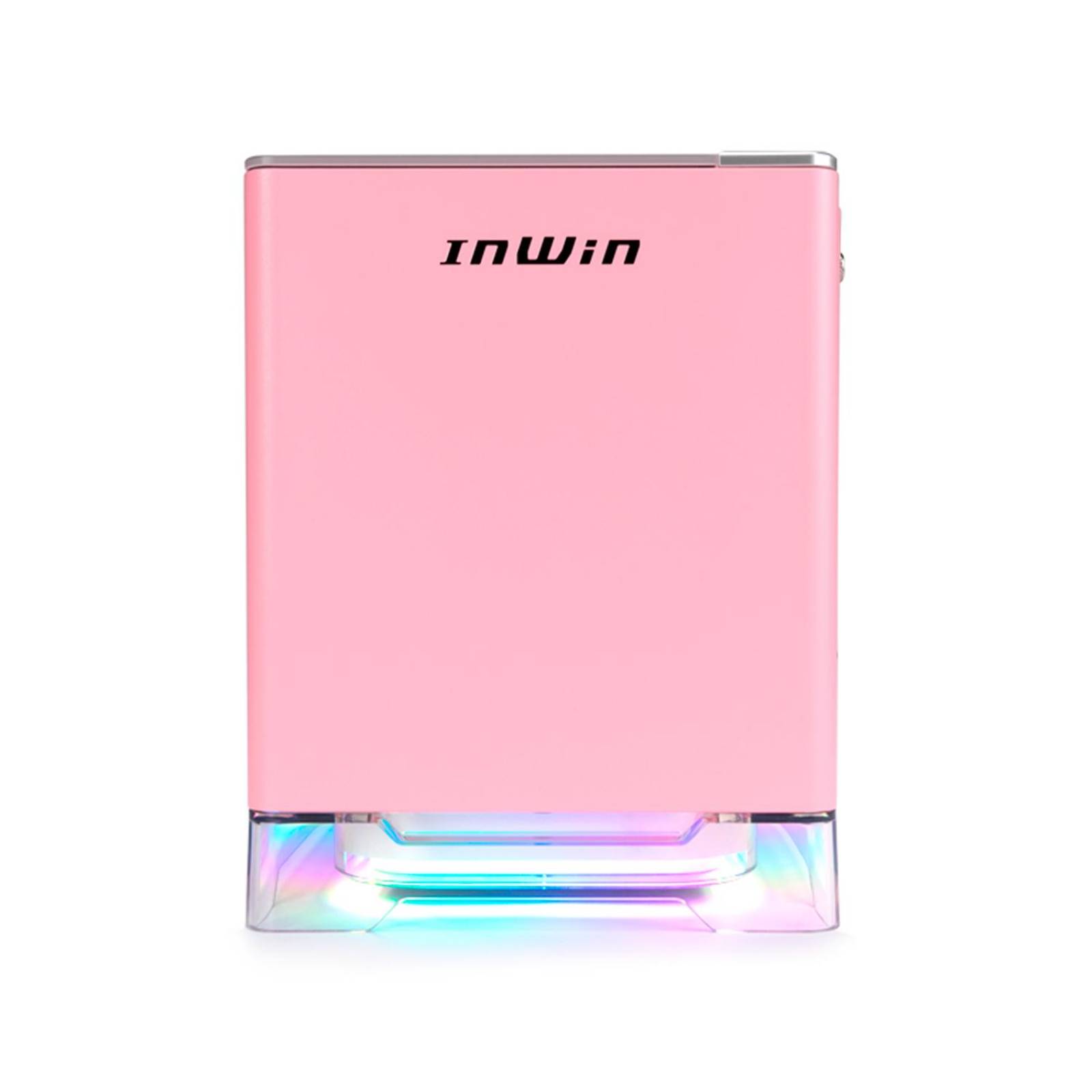 Gabinete IN WIN A1 PLUS Mini ITX Fuente 650W USB 3.0 Cristal Templado Rosa IW-A1PLUS-PINK 