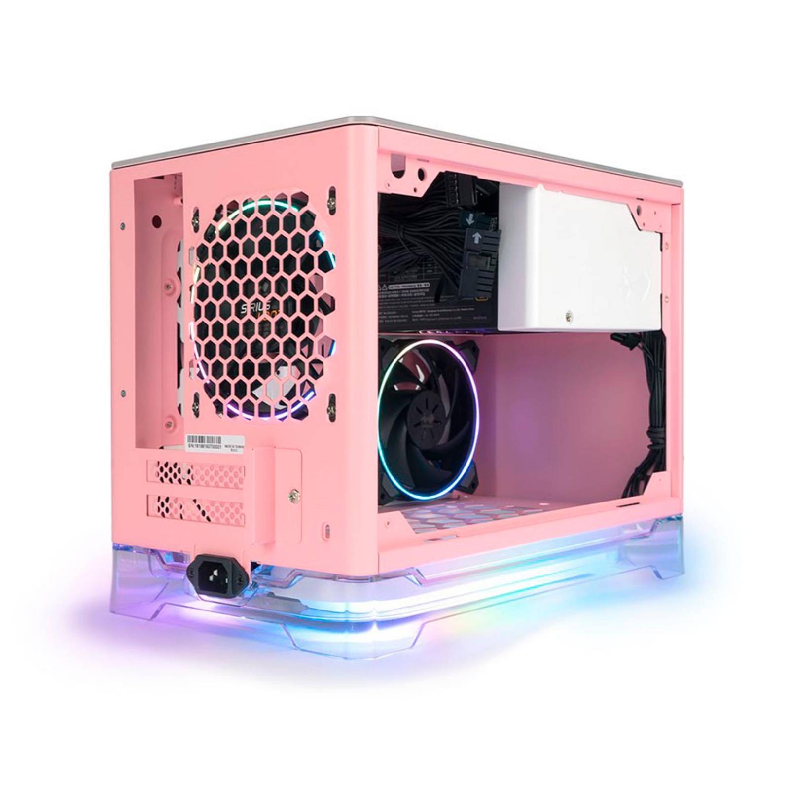 Gabinete IN WIN A1 PLUS Mini ITX Fuente 650W USB 3.0 Cristal Templado Rosa IW-A1PLUS-PINK 