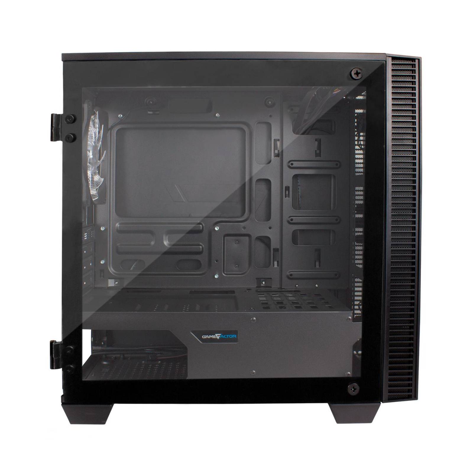 Gabinete Gamer GAME FACTOR INFINITY Micro ATX Mini Torre Cristal Templado RGB Negro CSG560 