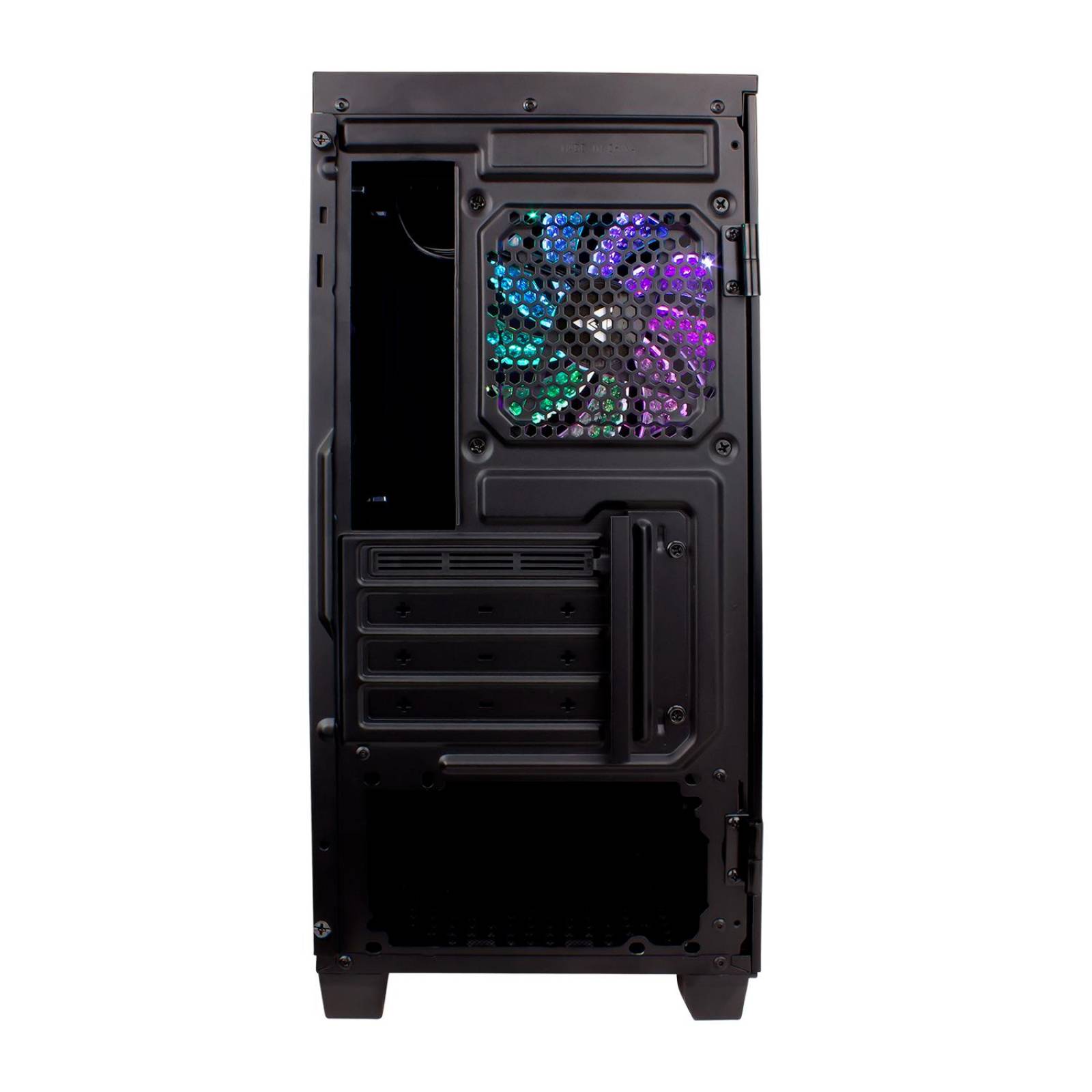 Gabinete Gamer GAME FACTOR INFINITY Micro ATX Mini Torre Cristal Templado RGB Negro CSG560 