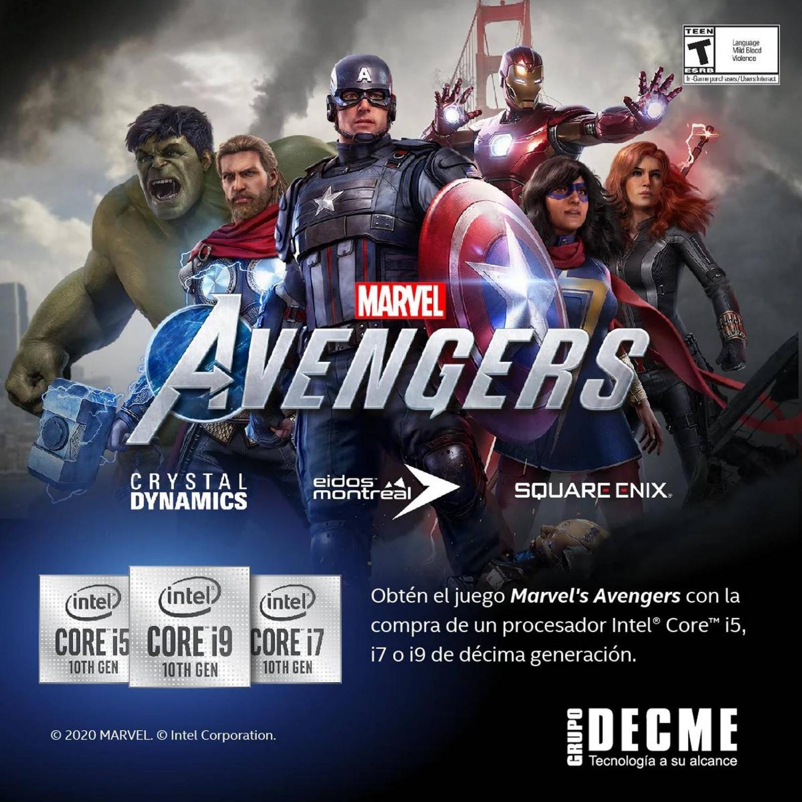 Procesador INTEL Core I7 10700K Avengers 3.8 GHz 8 Core 1200 BX8070110700KA 