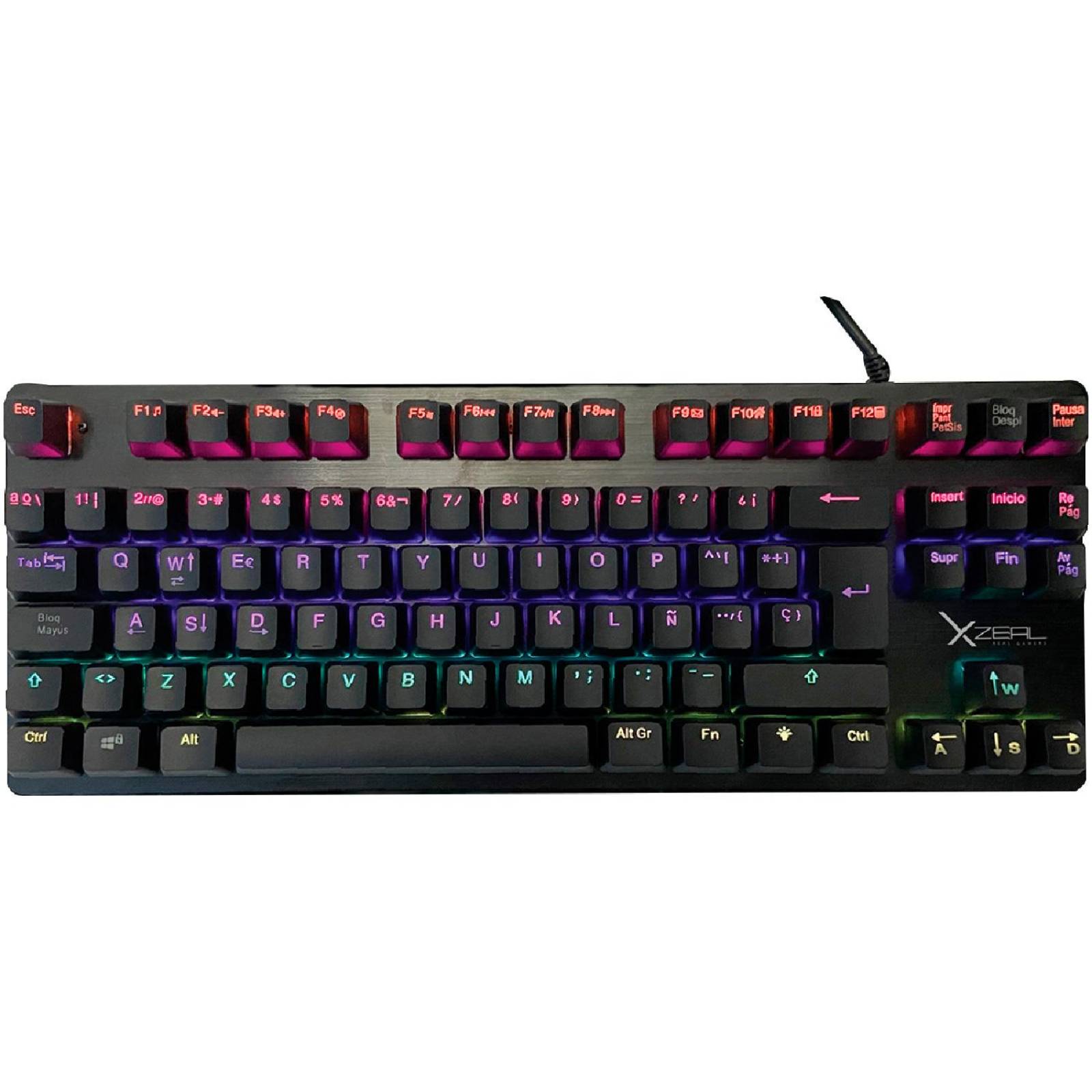 Teclado Gamer Mecanico Switch Rojo XZEAL XZ1020 RGB USB XZKX020B