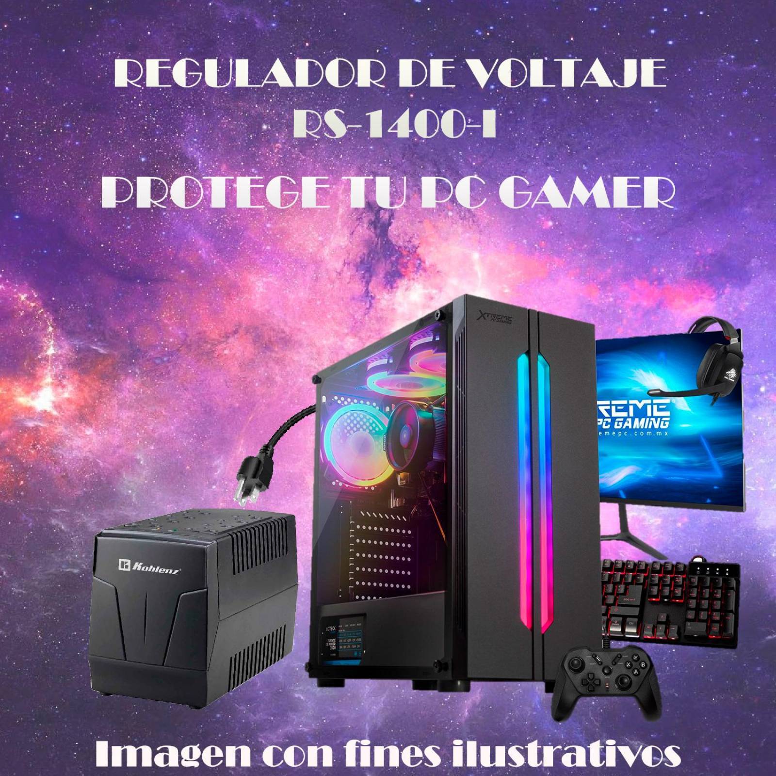 Regulador de Voltaje KOBLENZ RS-1410 1410VA 700W 8 Contactos 00-1599-00-0