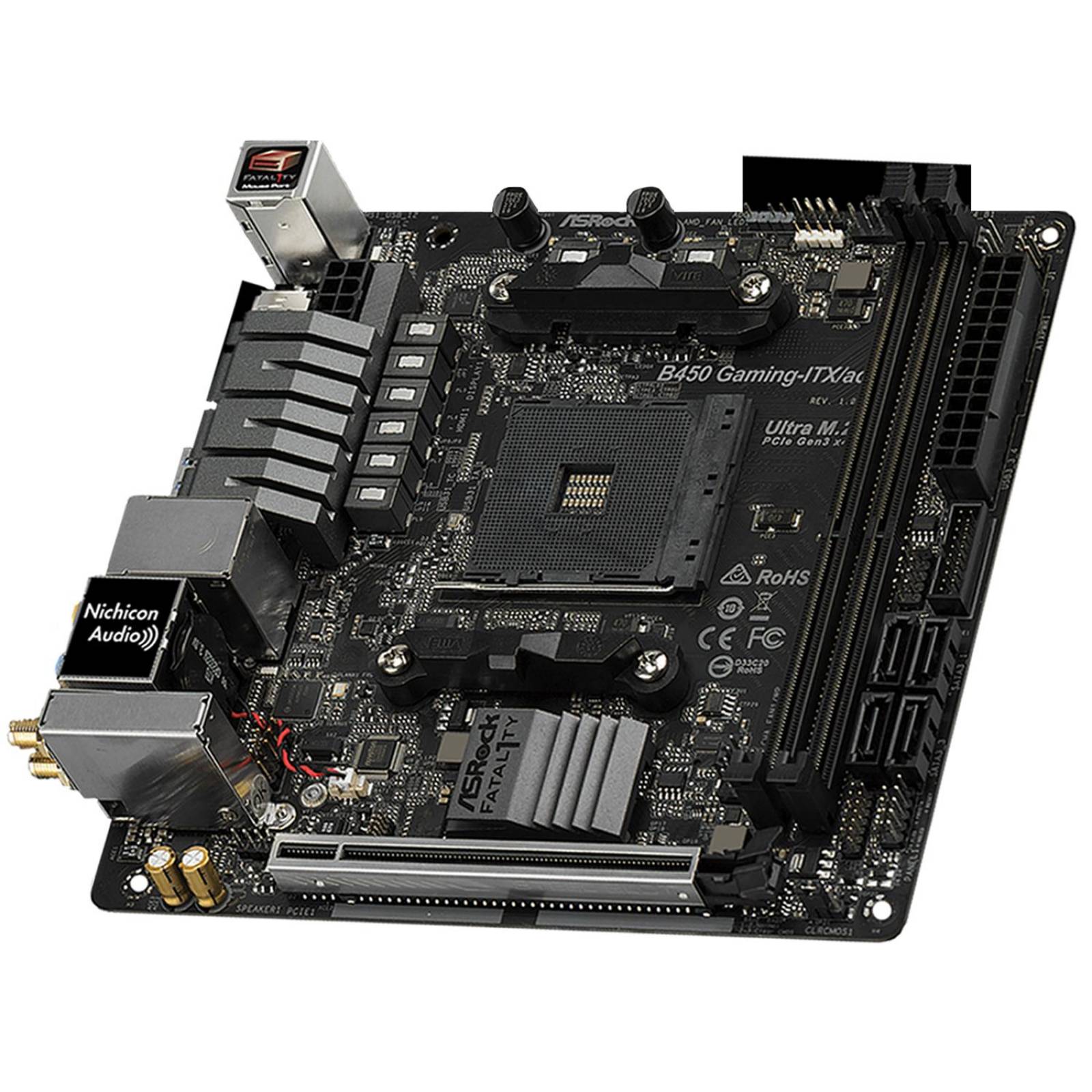 Tarjeta Madre ASROCK Fatal1ty B450 Gaming-ITX/AC AMD AM4 Mini ITX