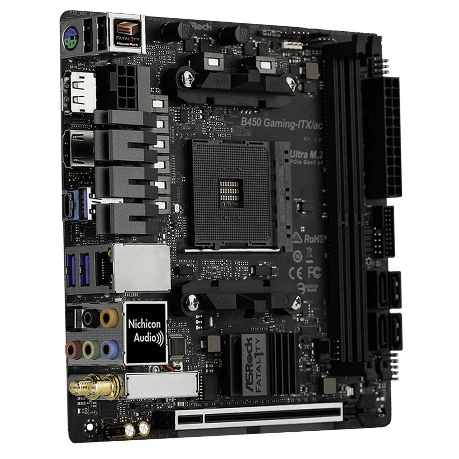 Tarjeta Madre ASROCK Fatal1ty B450 Gaming-ITX/AC AMD AM4 Mini ITX 