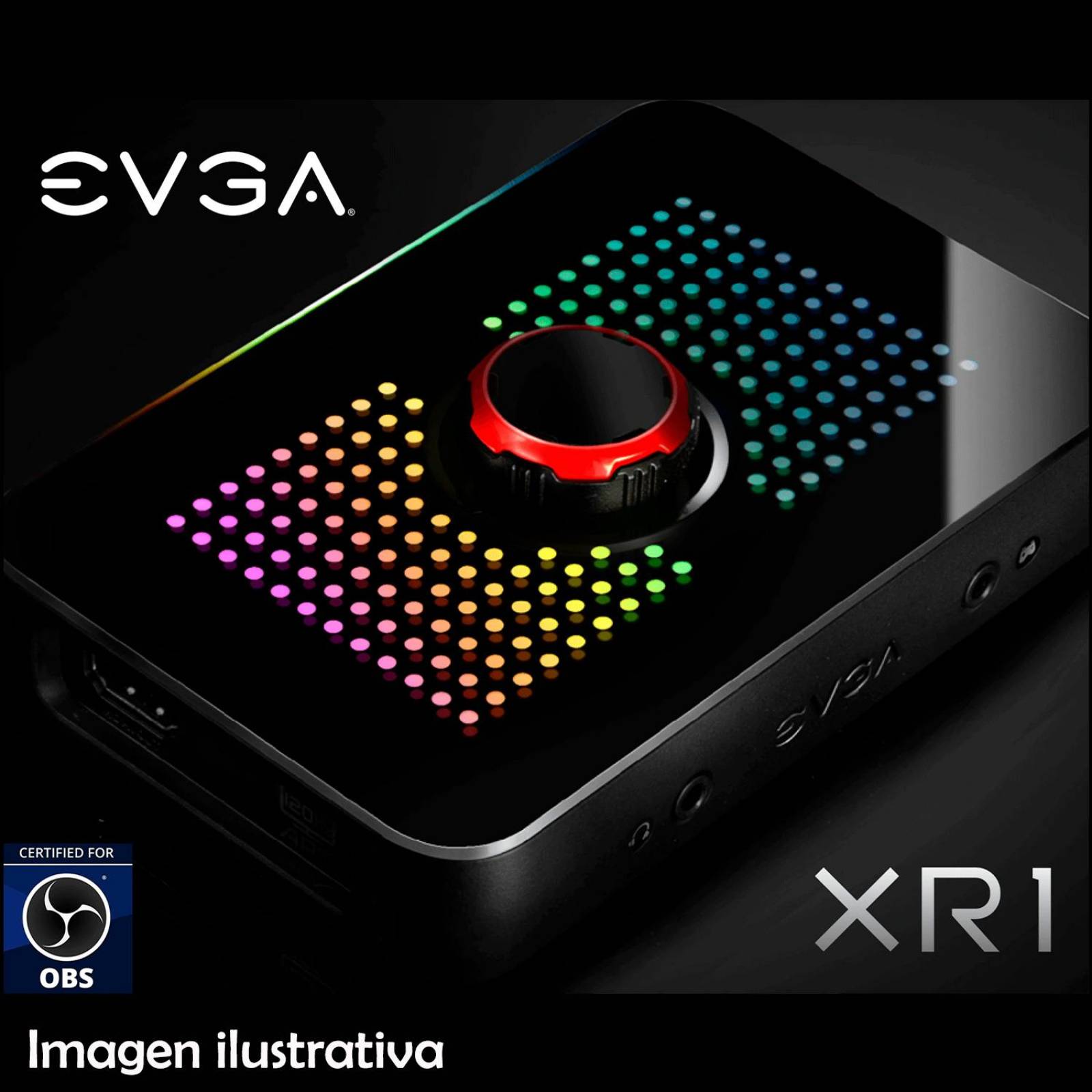 Capturadora de Video EVGA XR1 ARGB 4K HDR 1080p USB HDMI 141-U1-CB10-LR 