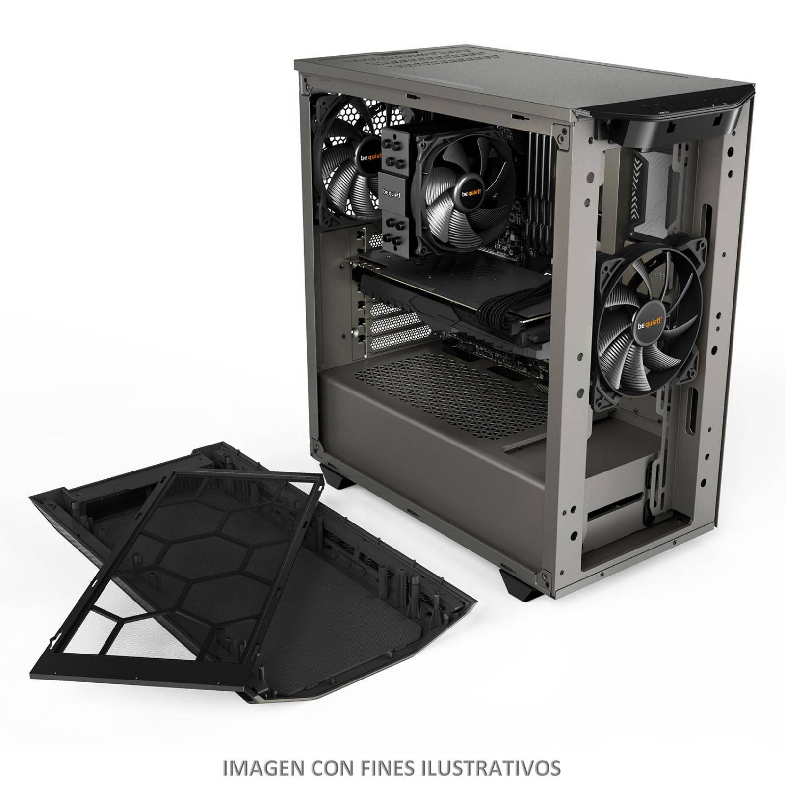 Gabinete Gamer BE QUIET PURE BASE 500 Cristal Templado 2 Ventiladores