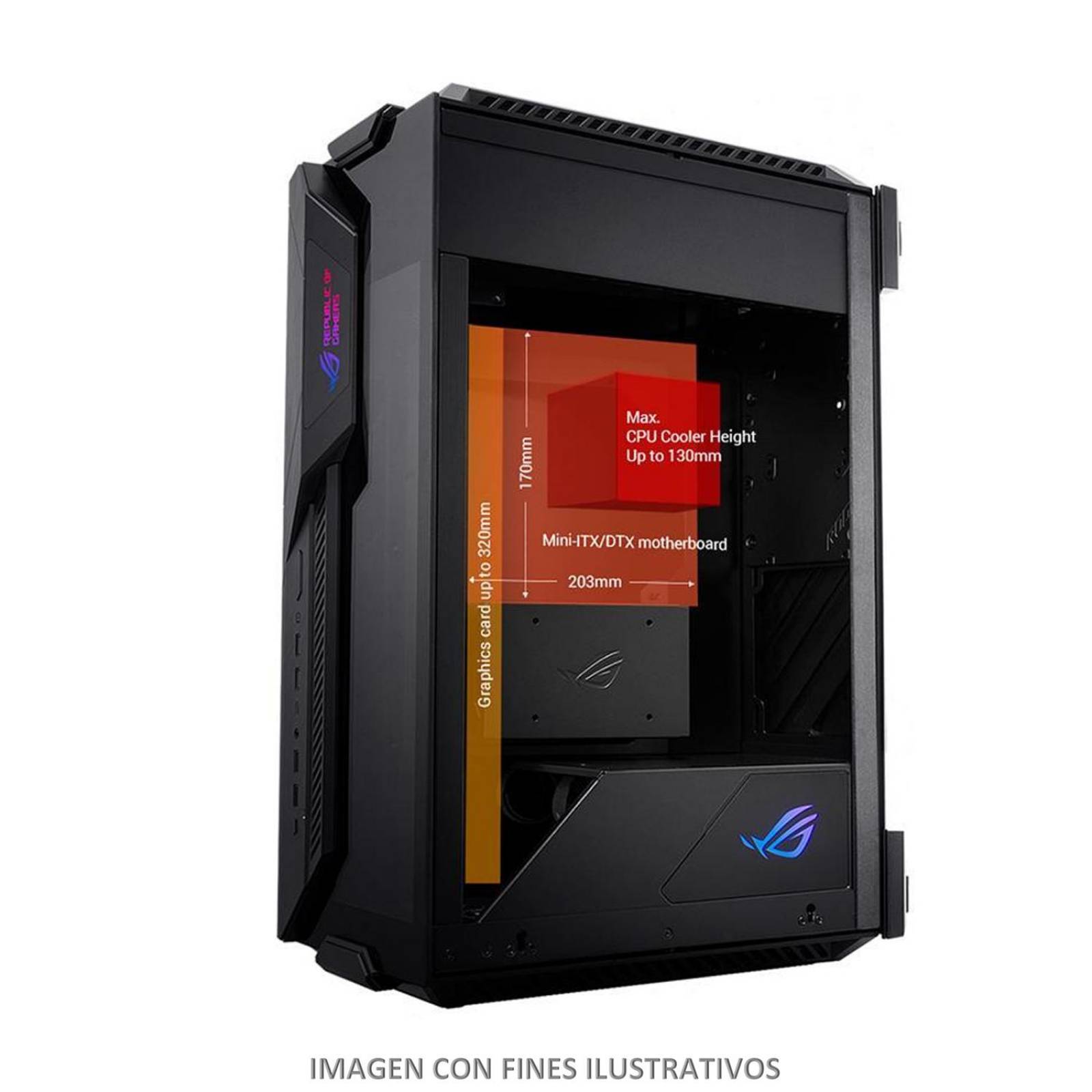 Gabinete Gamer ASUS ROG Z11 Case Black Mini ITX RGB 