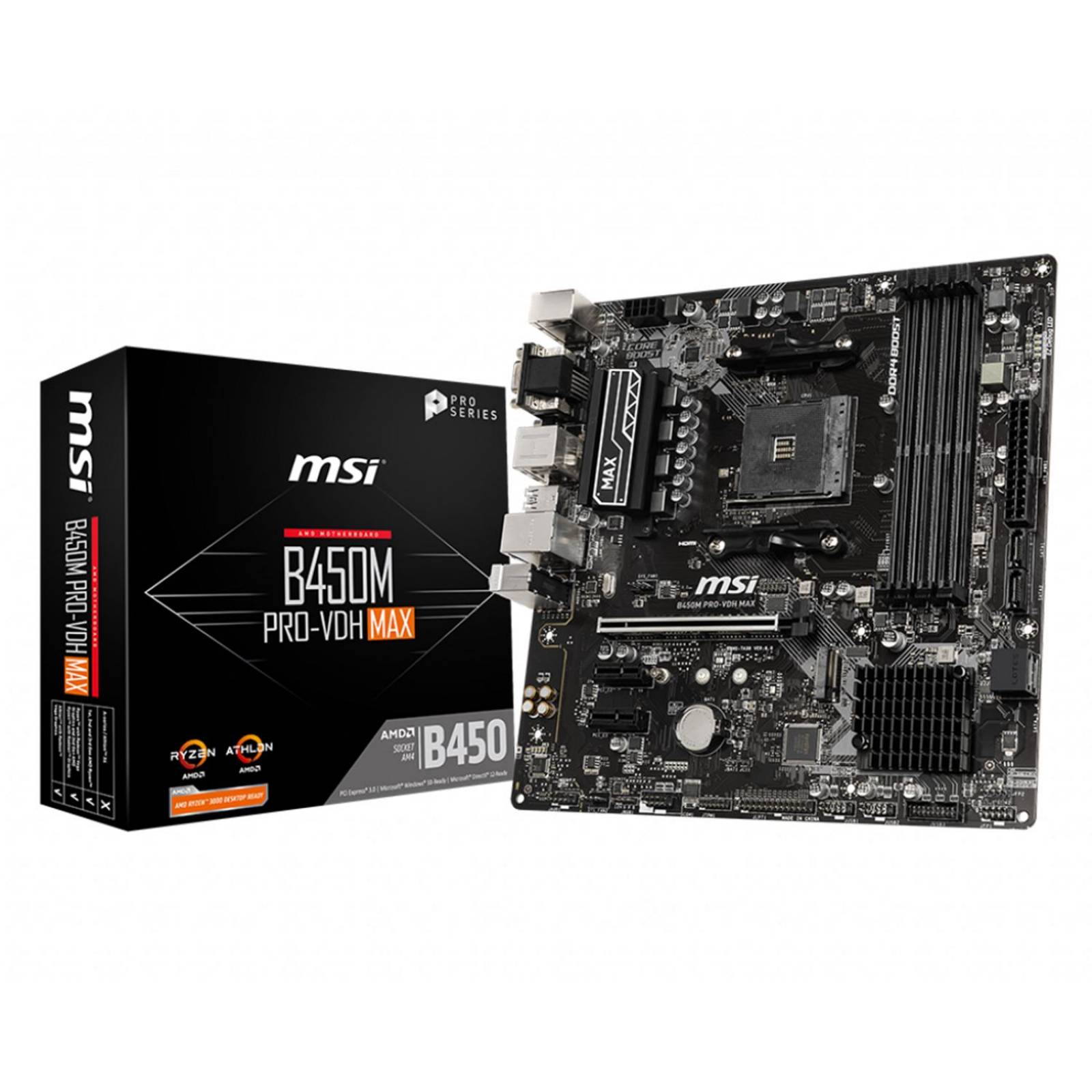 Tarjeta Madre MSI B450M PRO-VDH MAX AMD AM4 Micro ATX 
