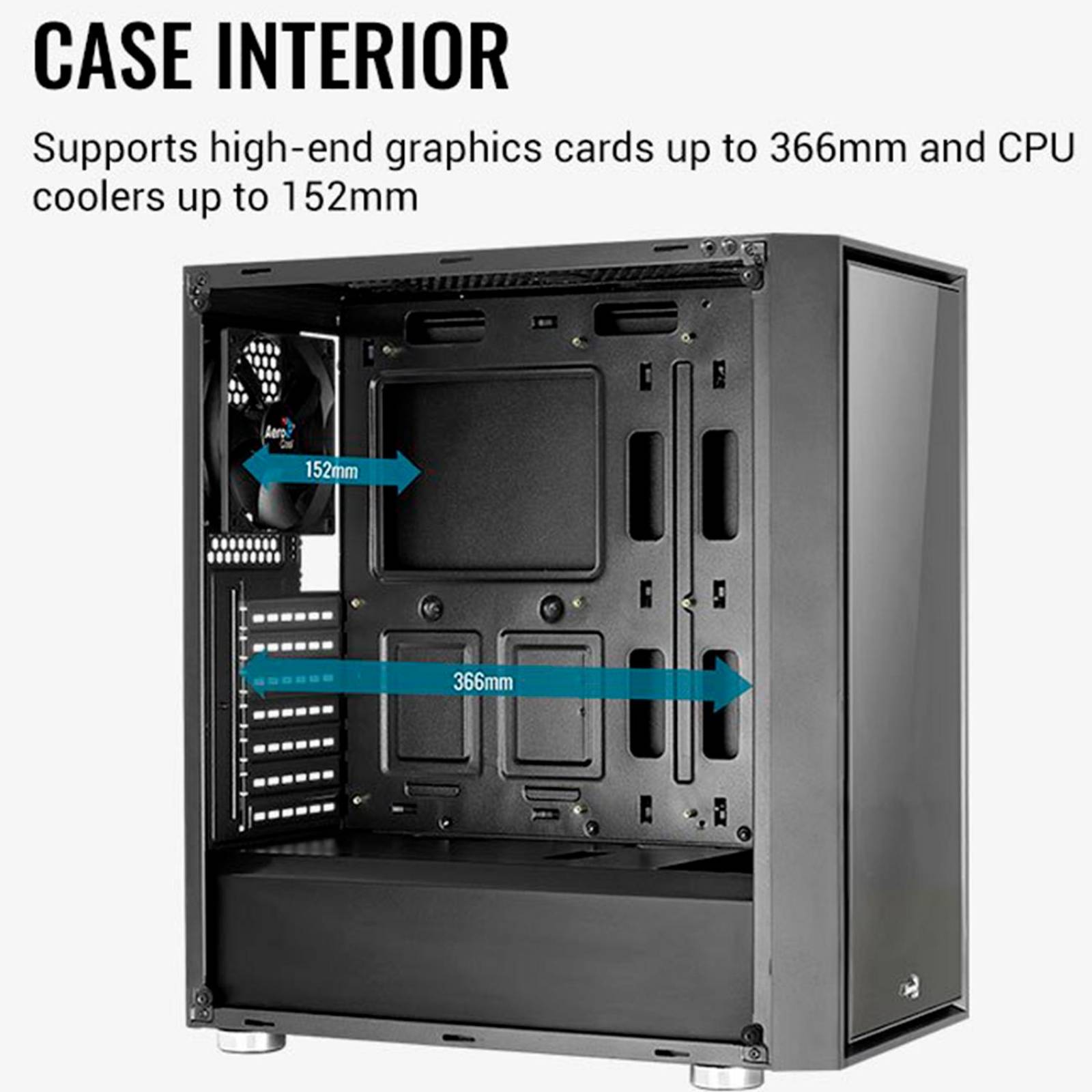 Gabinete Gamer AEROCOOL Quartz Revo RGB ATX Negro 