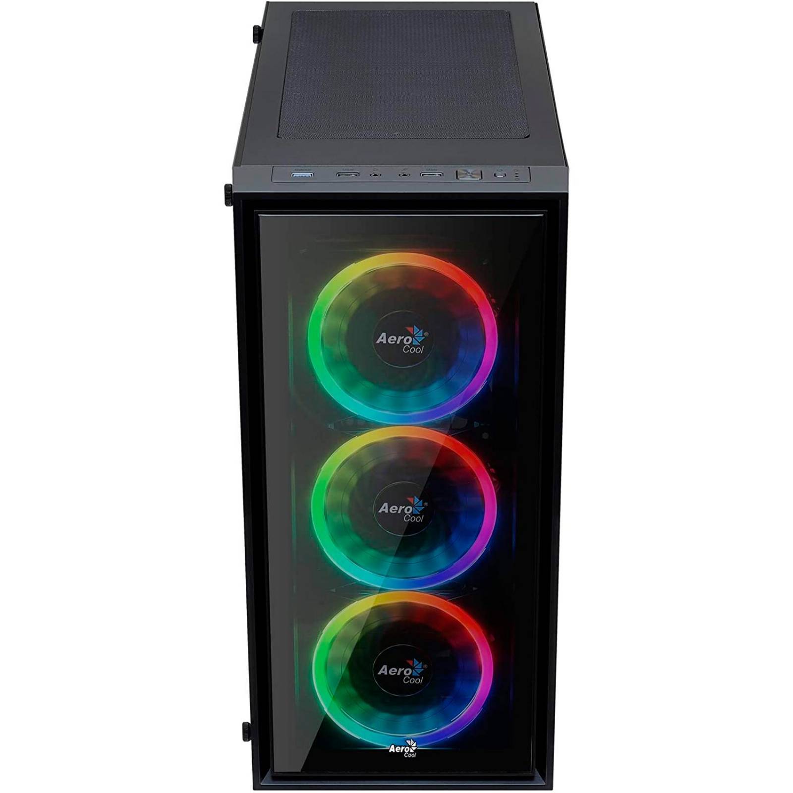 Gabinete Gamer AEROCOOL Quartz Revo RGB ATX Negro 