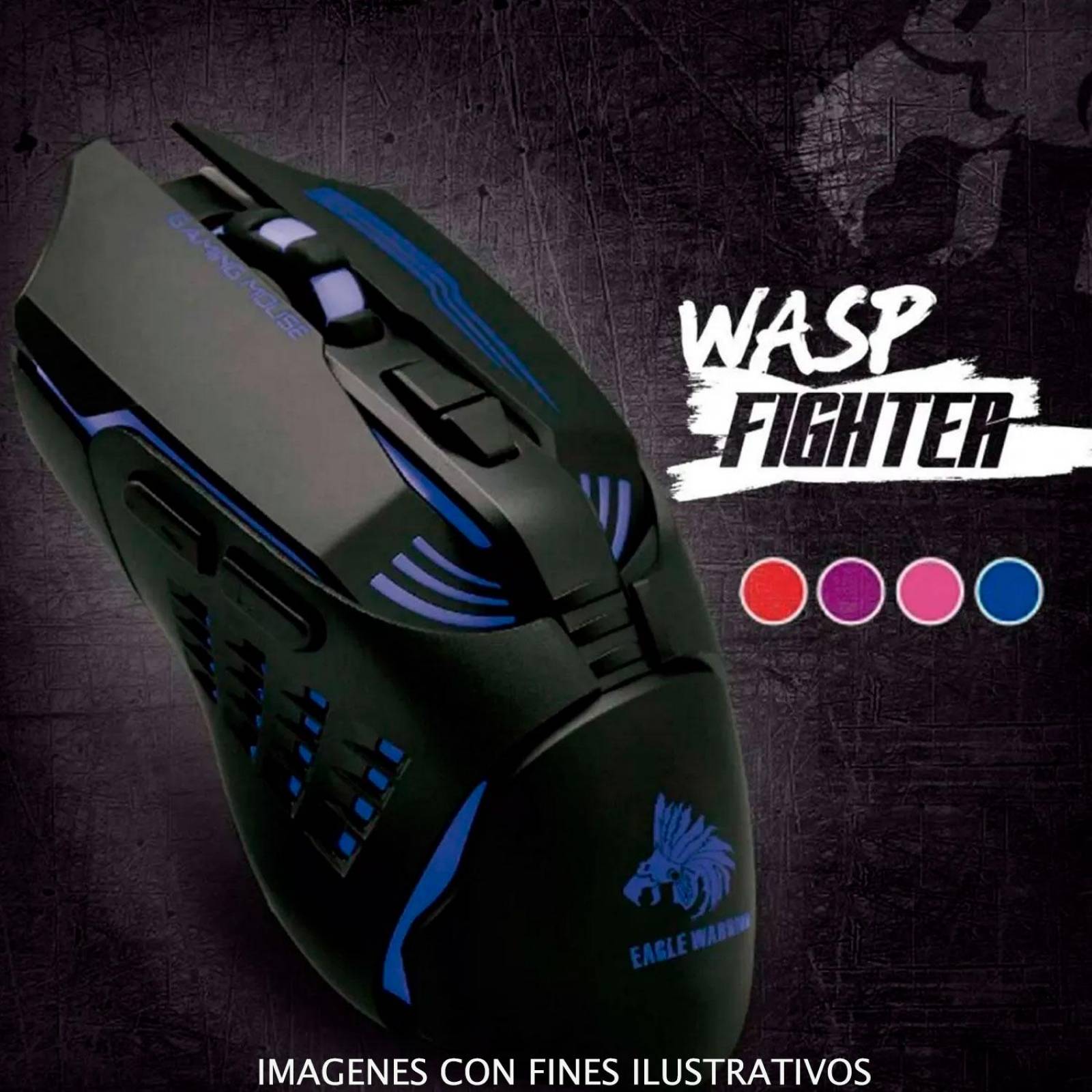 Mouse Gamer EAGLE WARRIOR Wasp Fighter USB Led MGGX58WASPEGW 