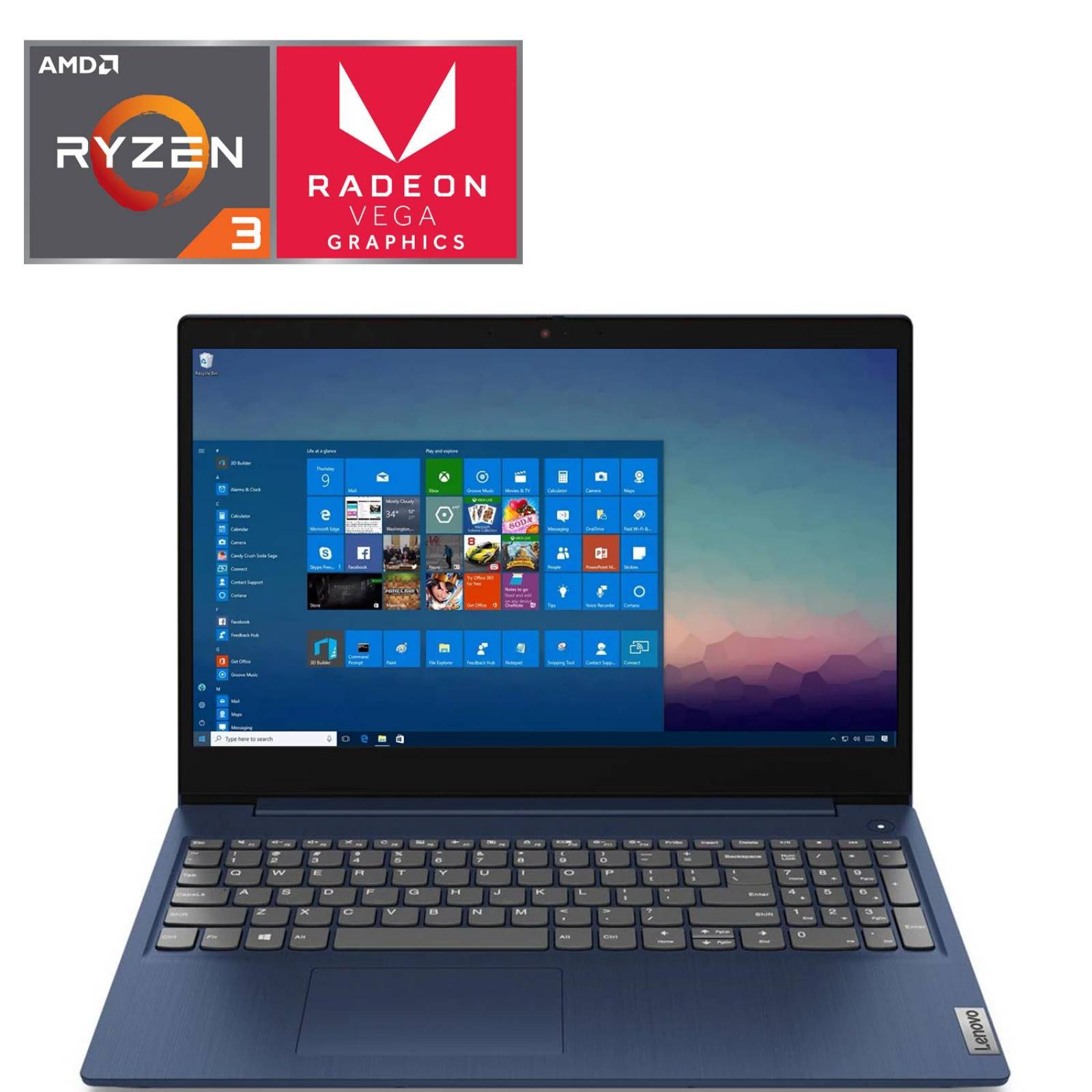 Laptop Gamer LENOVO AMD Radeon Vega Ryzen 3 3250U 12GB 1TB SSD 128GB 15.6 