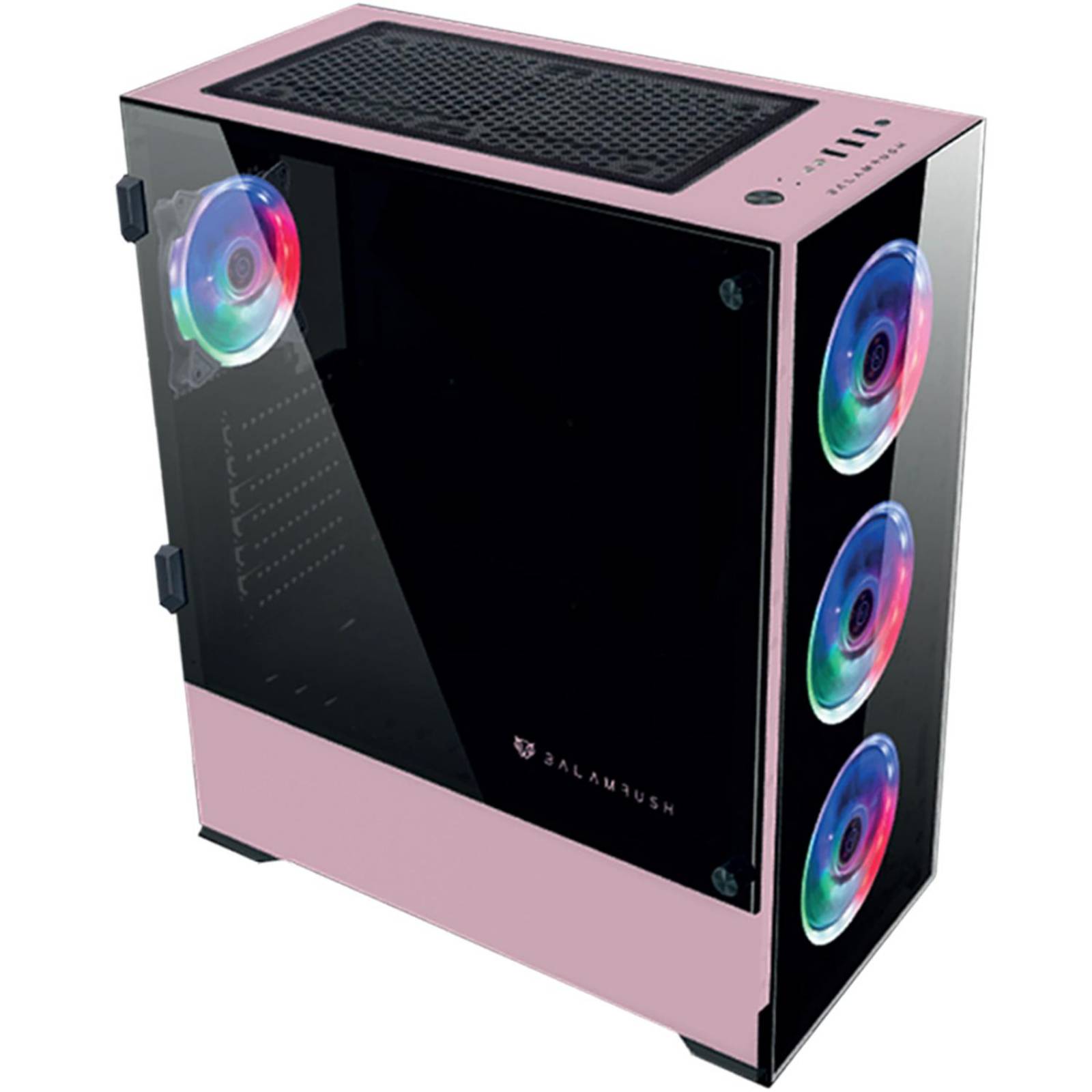 Gabinete Gamer BALAM RUSH THINOS GSX9000 E-ATX 4 Fan Cristal templado ARGB Rosa BR- 932288 