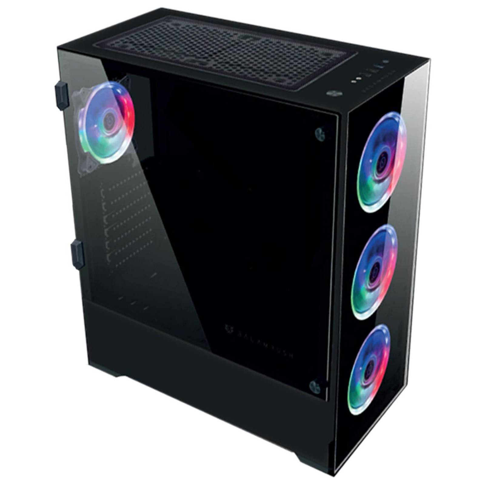 Gabinete Gamer BALAM RUSH THINOS GSX9000 E-ATX 4 Fan Cristal templado ARGB Negro BR-932271 