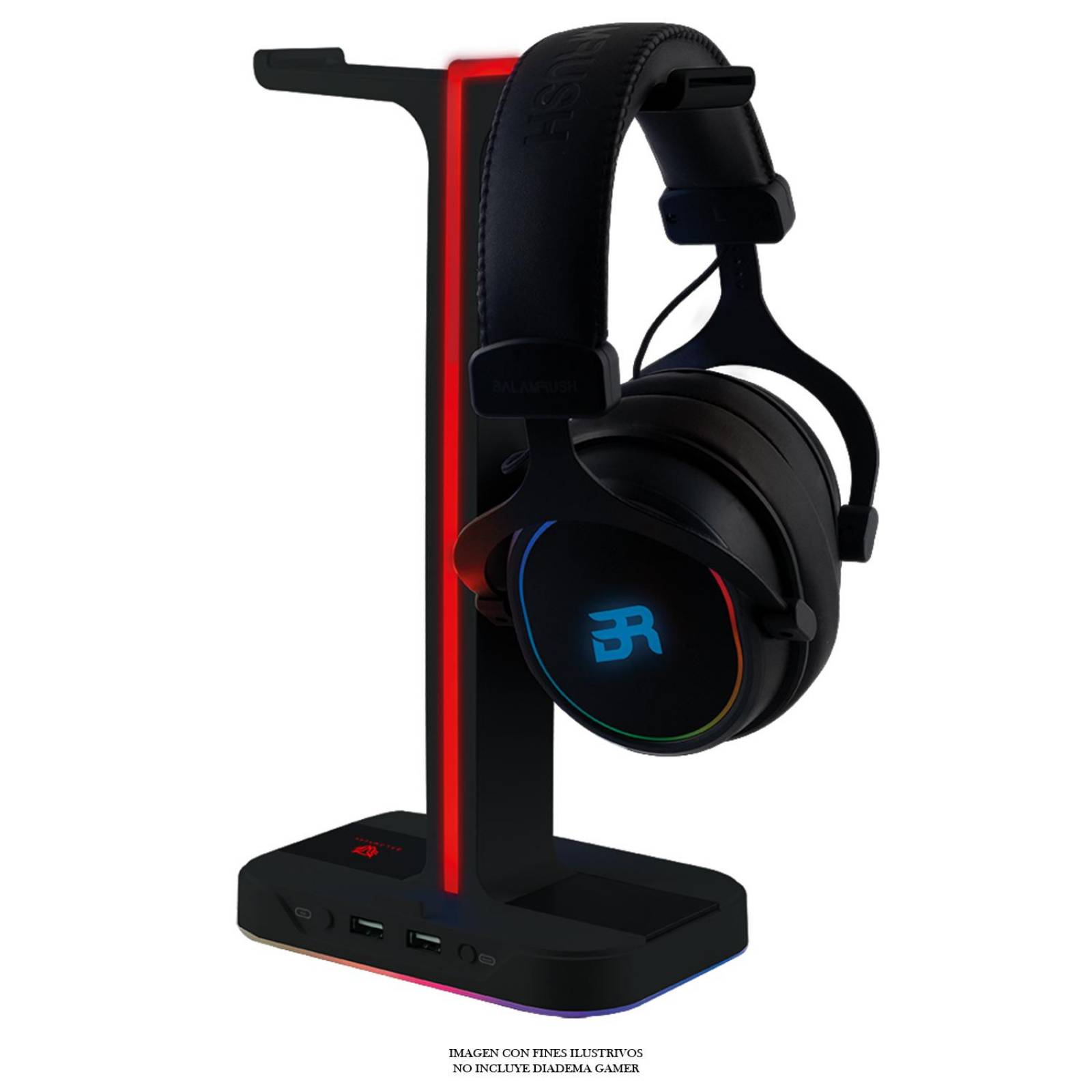 Base Para Diadema Gamer BALAM RUSH ATLAS PRO HRX20 RGB USB Negro BR-931502 