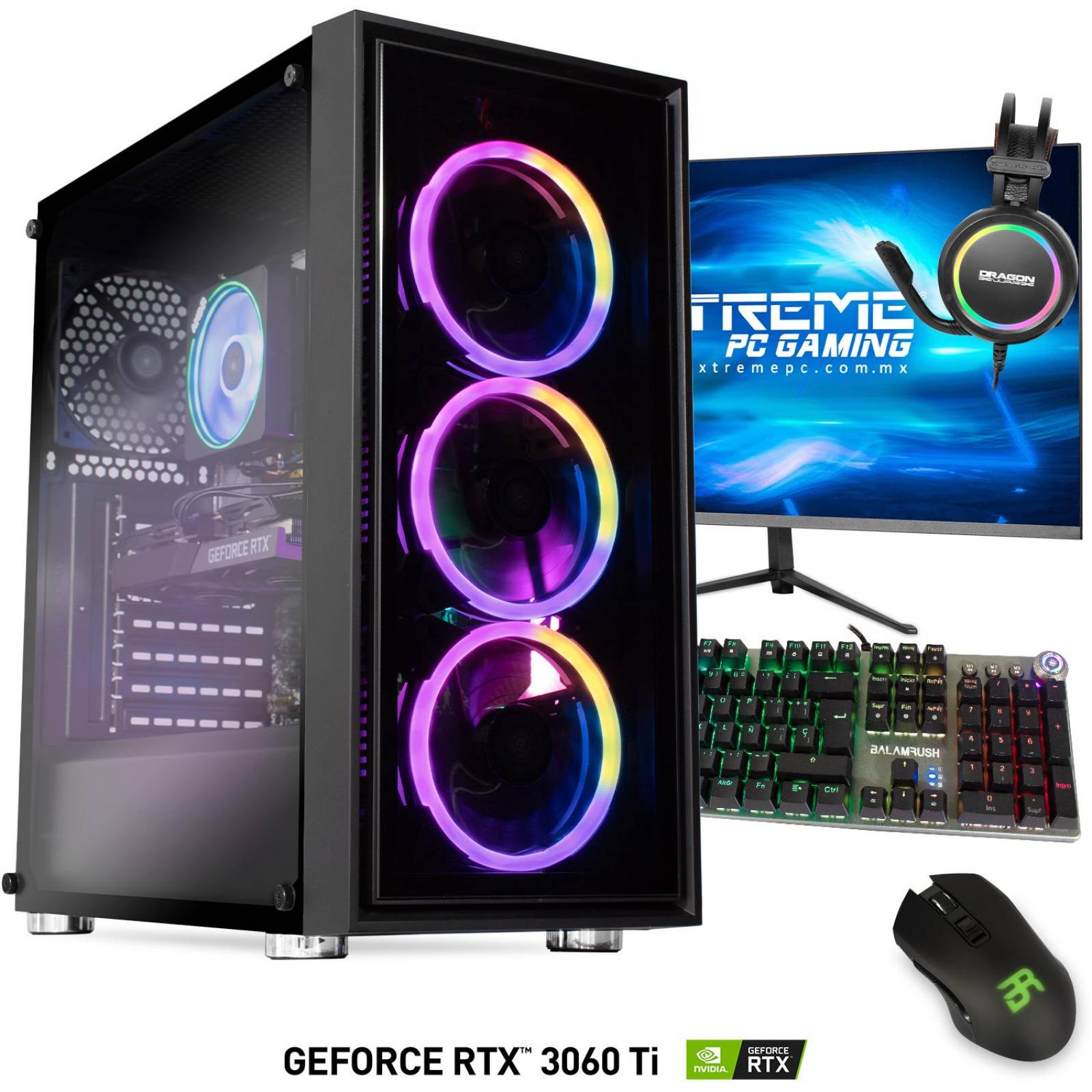 Xtreme PC Gamer Geforce RTX 3060 TI Ryzen 7 3800X 32GB SSD 2TB Monitor 27 165HZ 