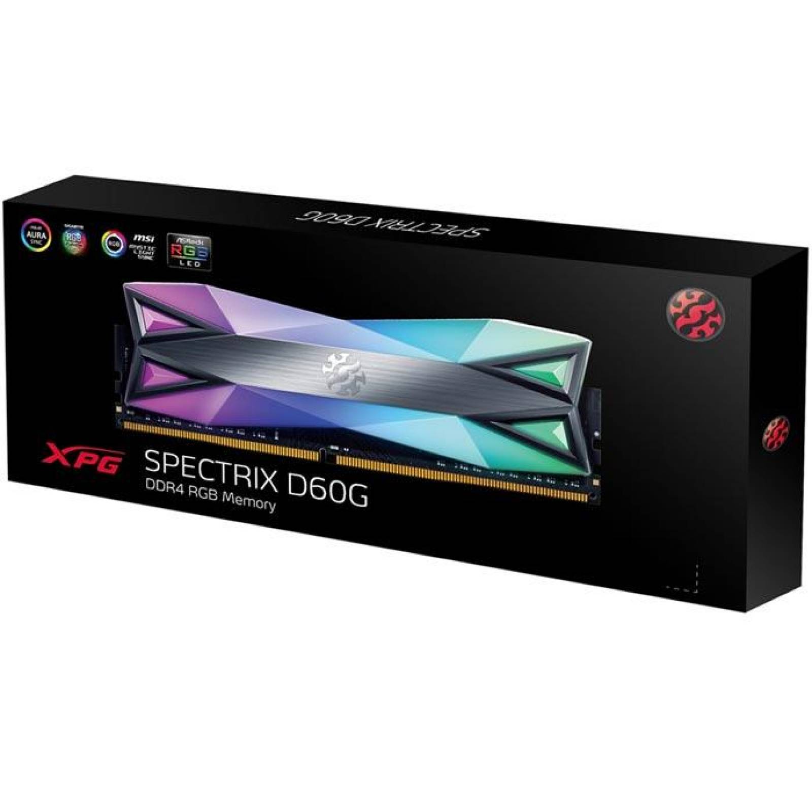 Memoria RAM DDR4 16GB 3600MHz XPG SPECTRIX D60 RGB 1x16GB Gris AX4U360016G18I-ST60 