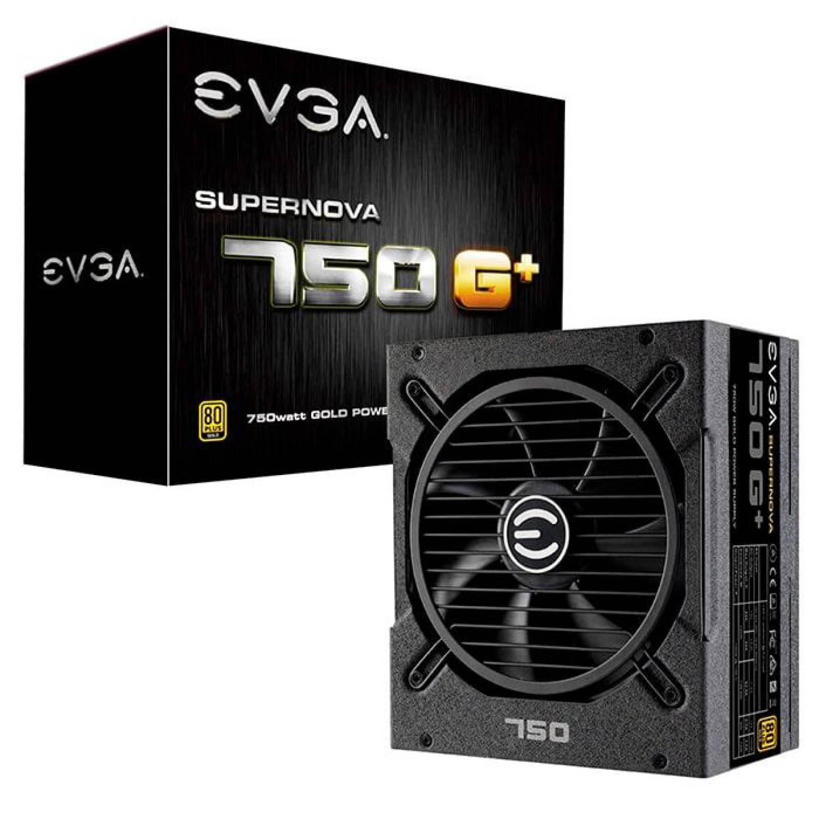 Fuente de Poder PC 750W Gamer EVGA SUPERNOVA G+80 Plus Gold 120-GP-0750-X1 