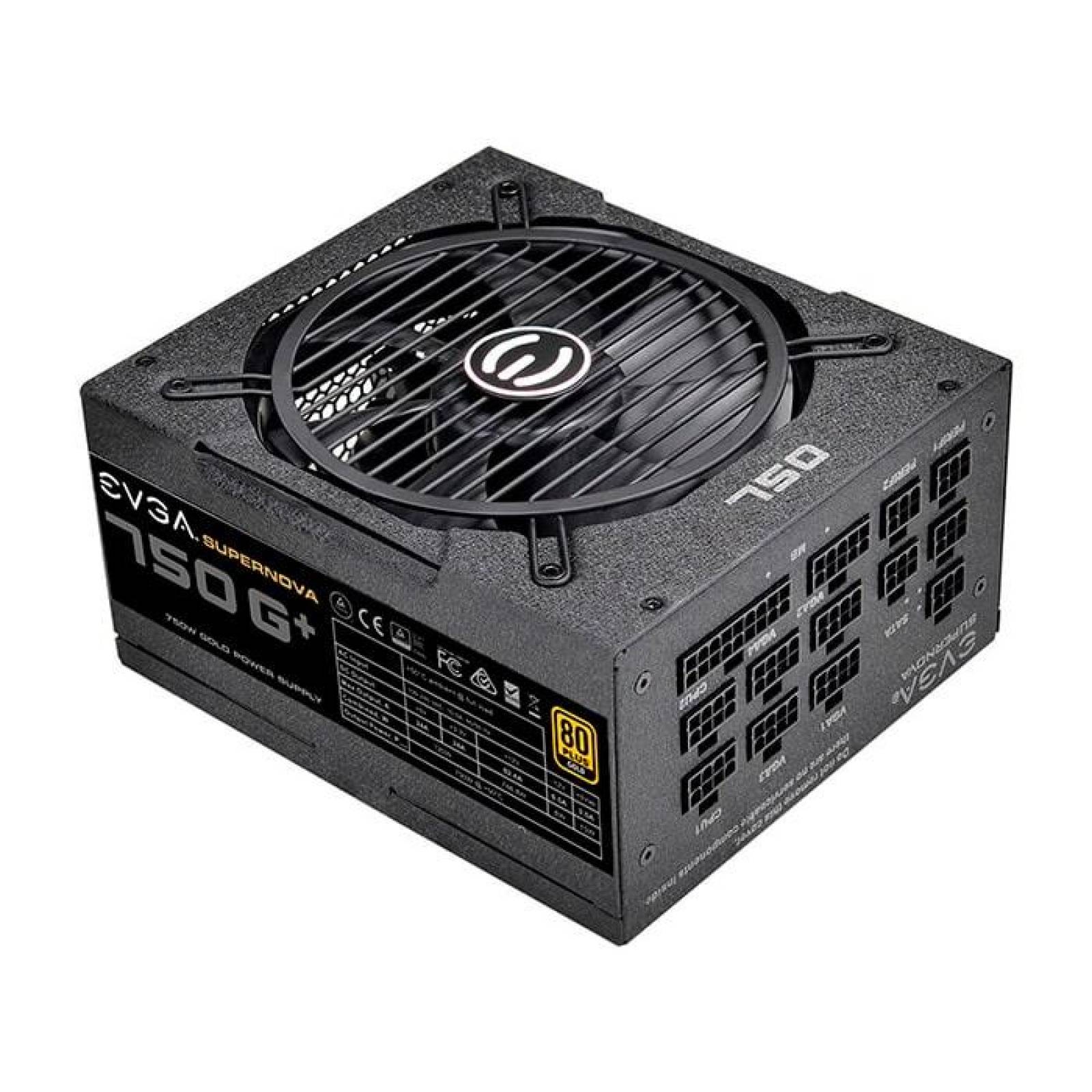 Fuente de Poder PC 750W Gamer EVGA SUPERNOVA G+80 Plus Gold 120-GP-0750-X1 