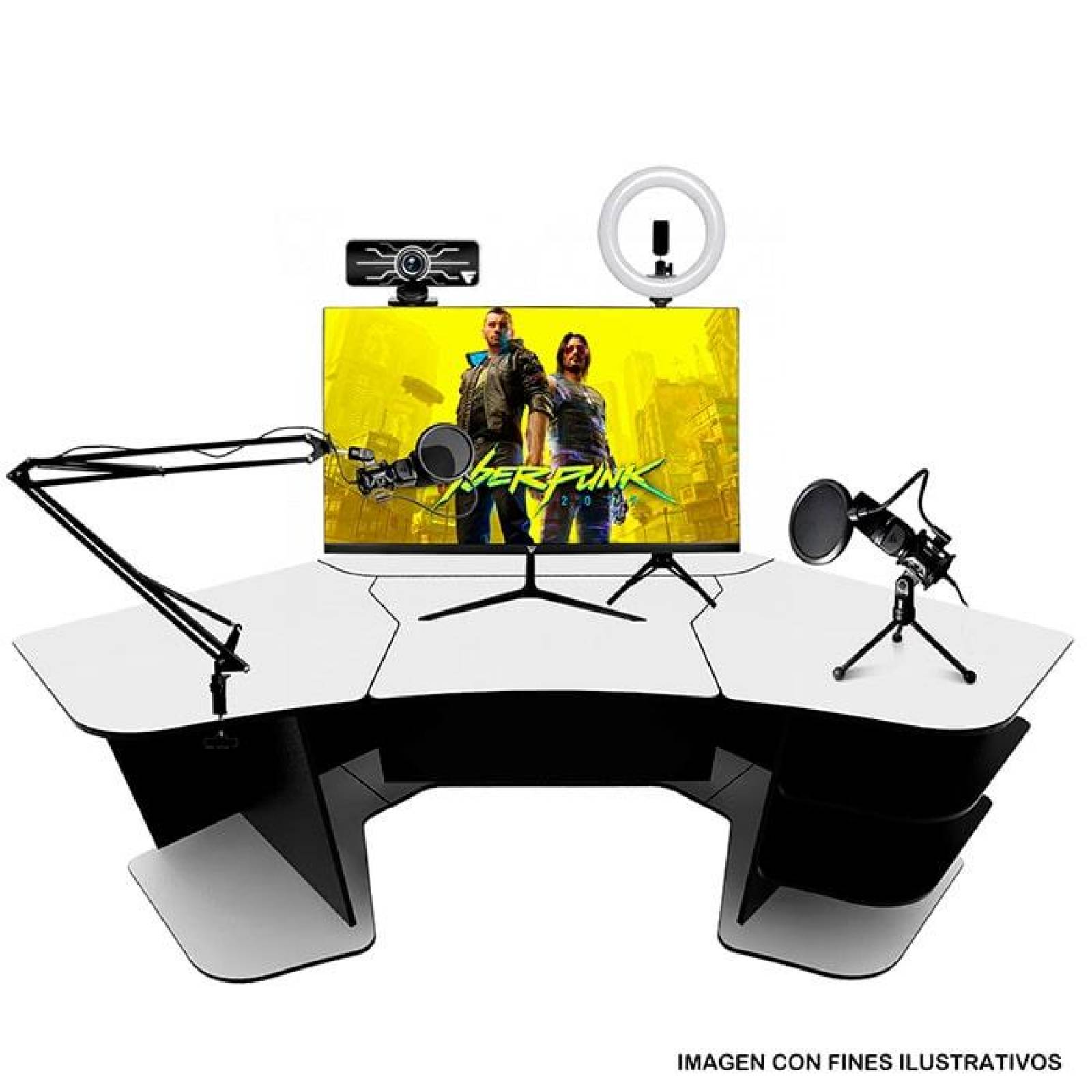 Kit Youtuber Streaming GAME FACTOR gaming webcam lampara microfono brazo