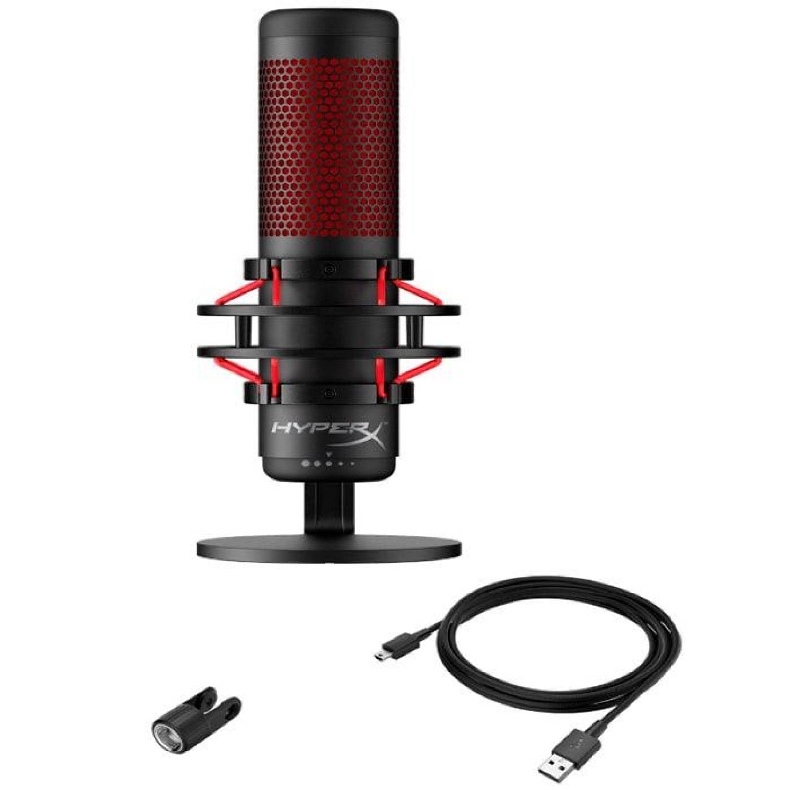 Microfono Gamer Profesional HYPERX QuadCast Streaming Condensador HX-MICQC-BK 