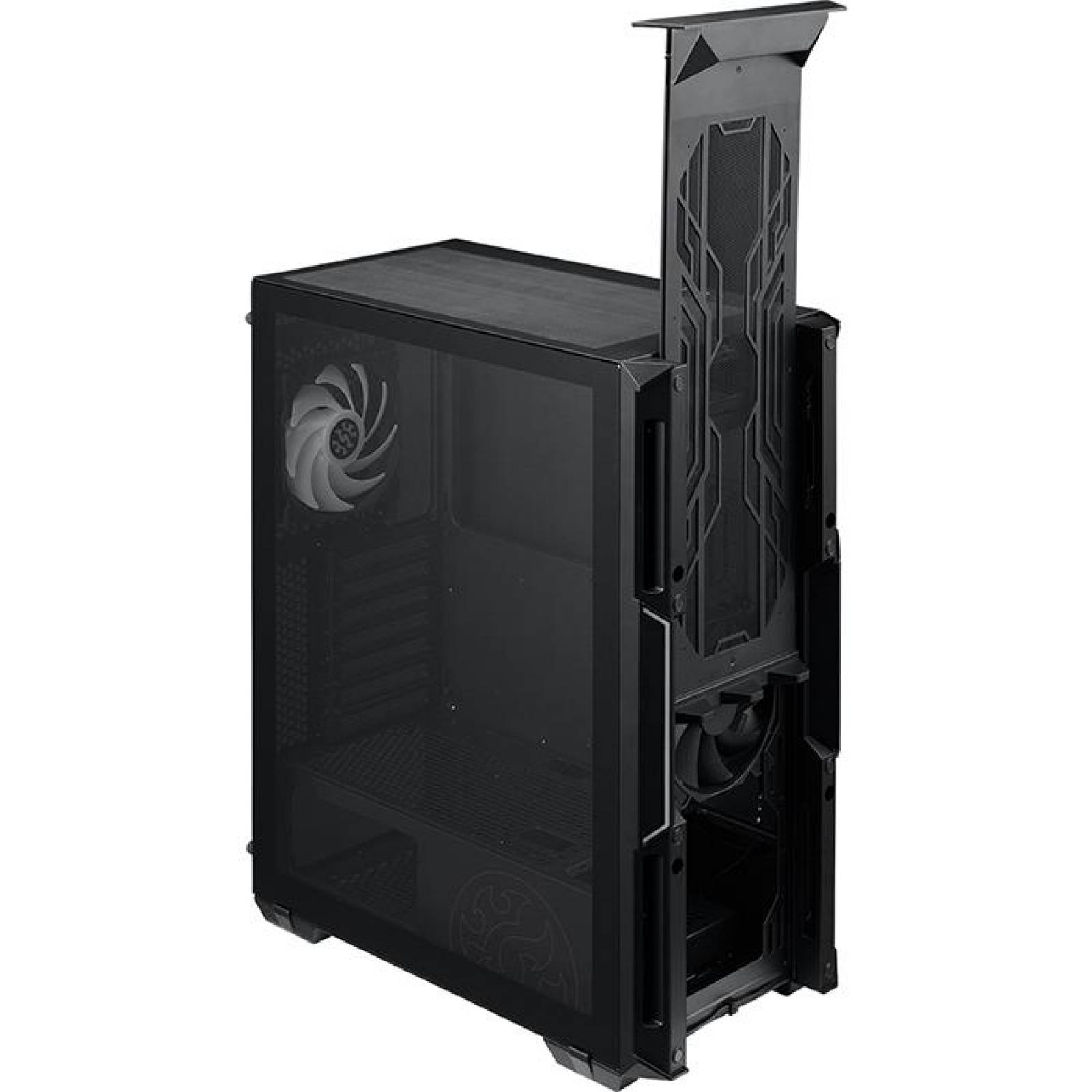 Gabinete Gamer XPG STARKER ATX Media Torre 2 FAN Cristal Templado ARGB Negro STARKER-BKCWW 