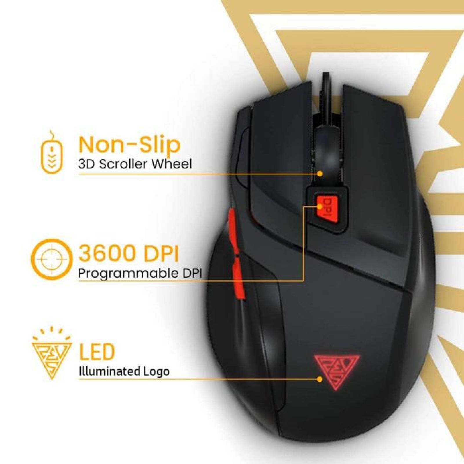 Kit Gamer GAMDIAS POSEIDON M2 Teclado Audifonos Mouse RGB 