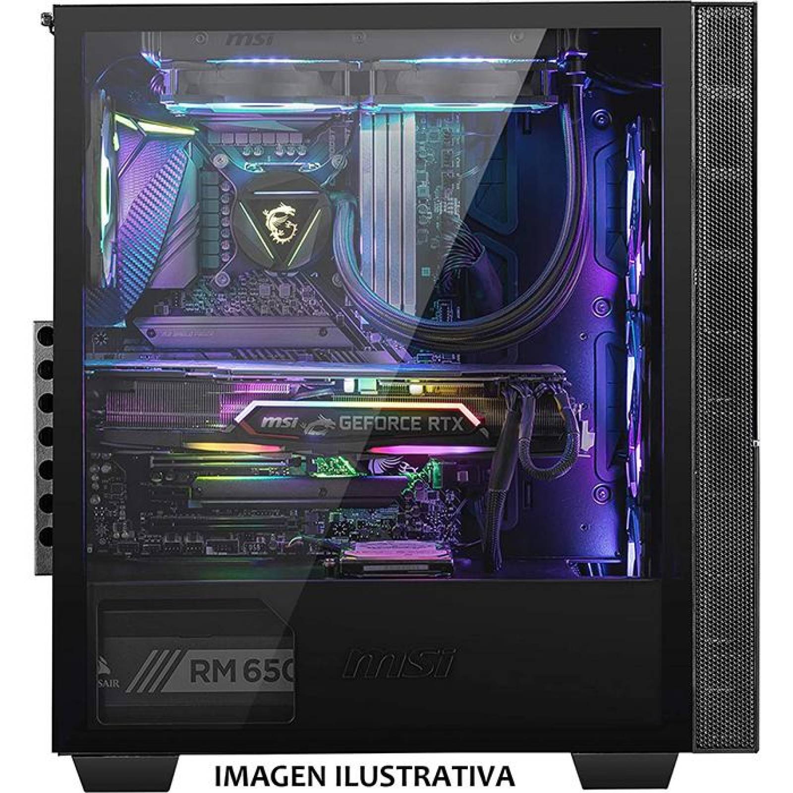 Gabinete Gamer MSI MPG SEKIRA 100R 4 FAN ARGB EATX USB C Cristal Templado