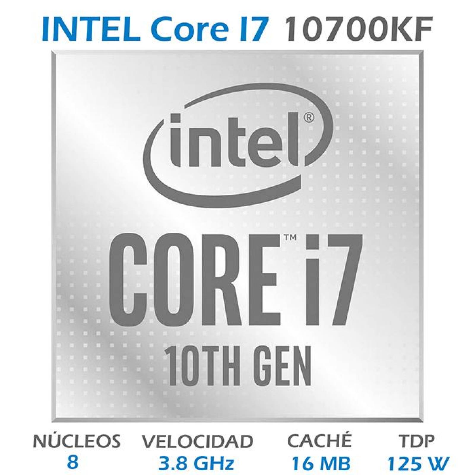 Procesador INTEL Core I7 10700KF 3.8 GHz 8 Core 1200 BX8070110700KF 
