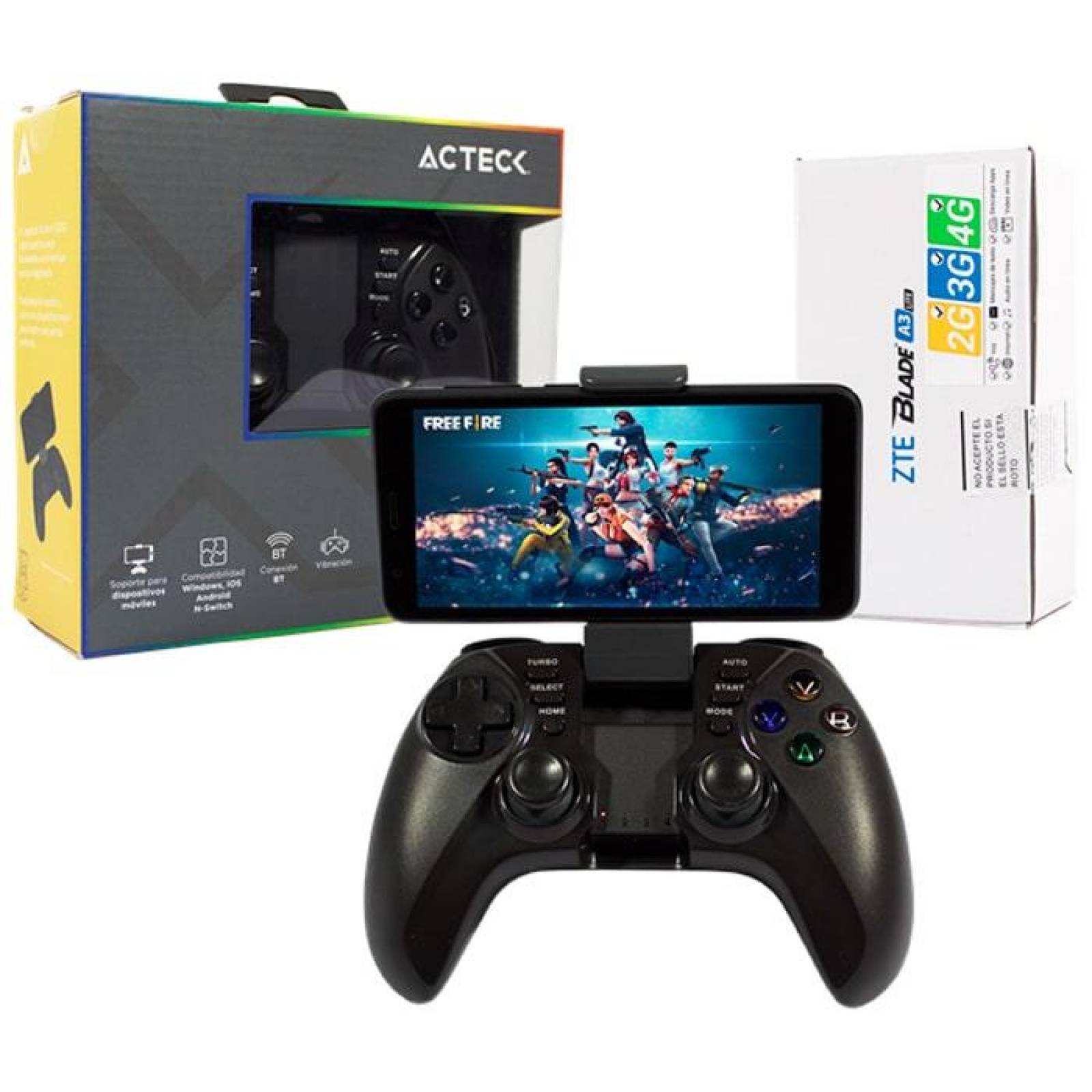 Kit Celular Gamer ZTE A3 1GB 32GB Quad Core Gamepad G200 