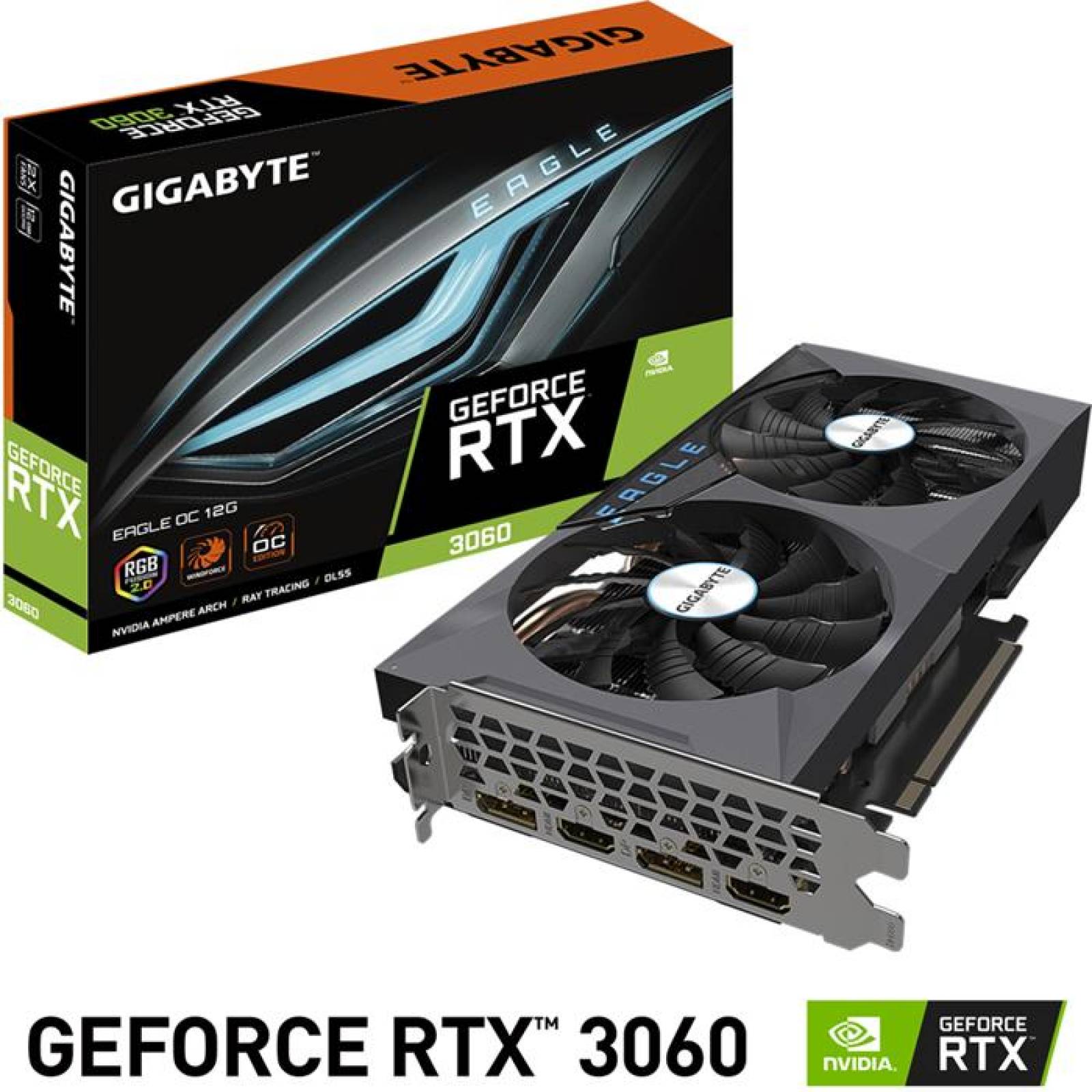 Tarjeta de Video GIGABYTE GeForce RTX 3060 EAGLE OC 12GB GDDR6 GV-N3060EAGLE OC-12GD 