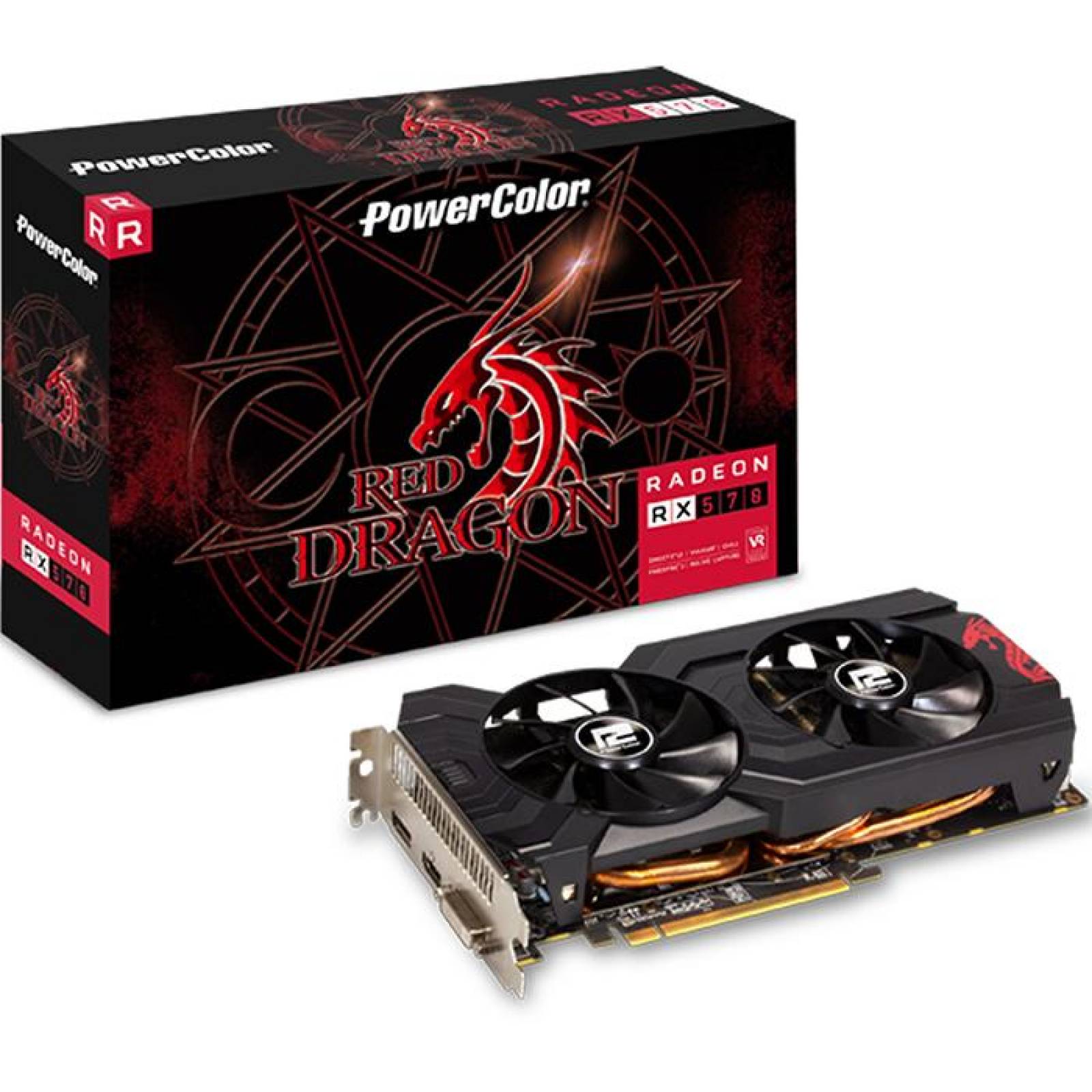 Tarjeta de Video POWER COLOR RX 570 RED DRAGON 4GB GDDR5 AXRX 570 4GBD5-DHDV3/OC