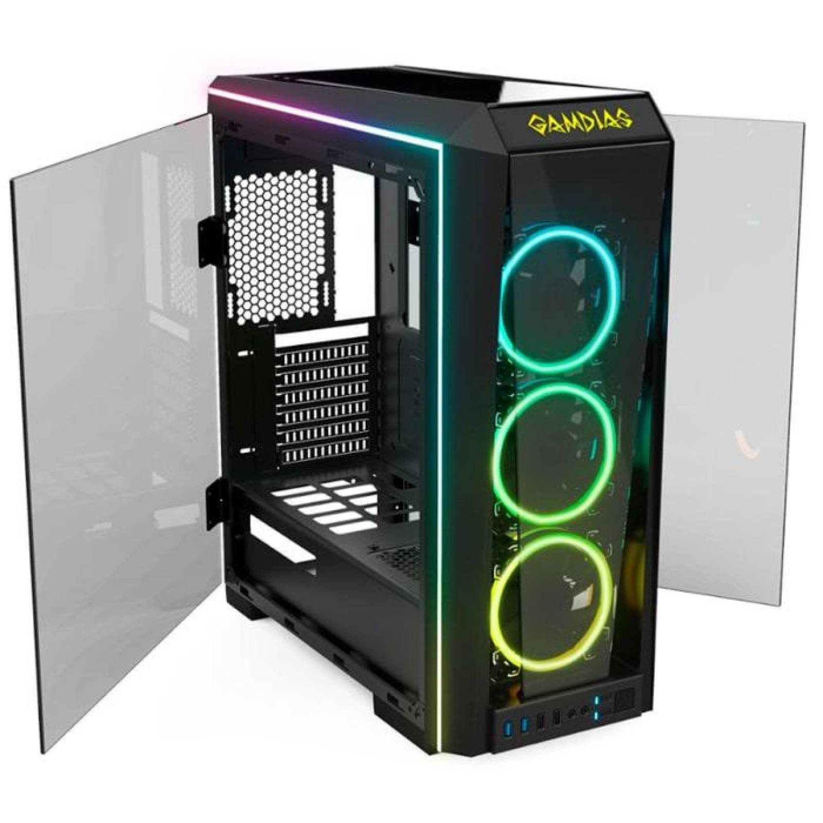 Gabinete Gamer GAMDIAS TALOS P1A RGB Cristal Templado 