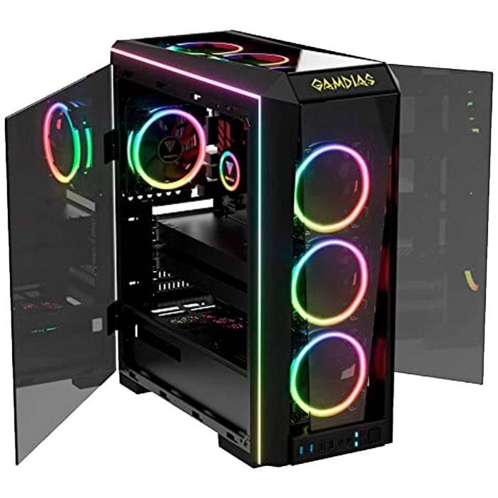 Gabinete Gamer GAMDIAS TALOS P1A RGB Cristal Templado 