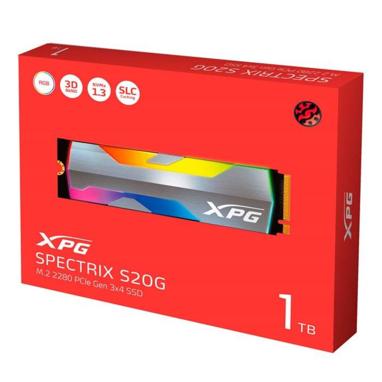 Unidad de Estado Solido SSD M.2 1TB XPG SPECTRIX S20G NVMe PCIe 3.0 2500/1800 MB/s ASPECTRIXS20G-1T- 