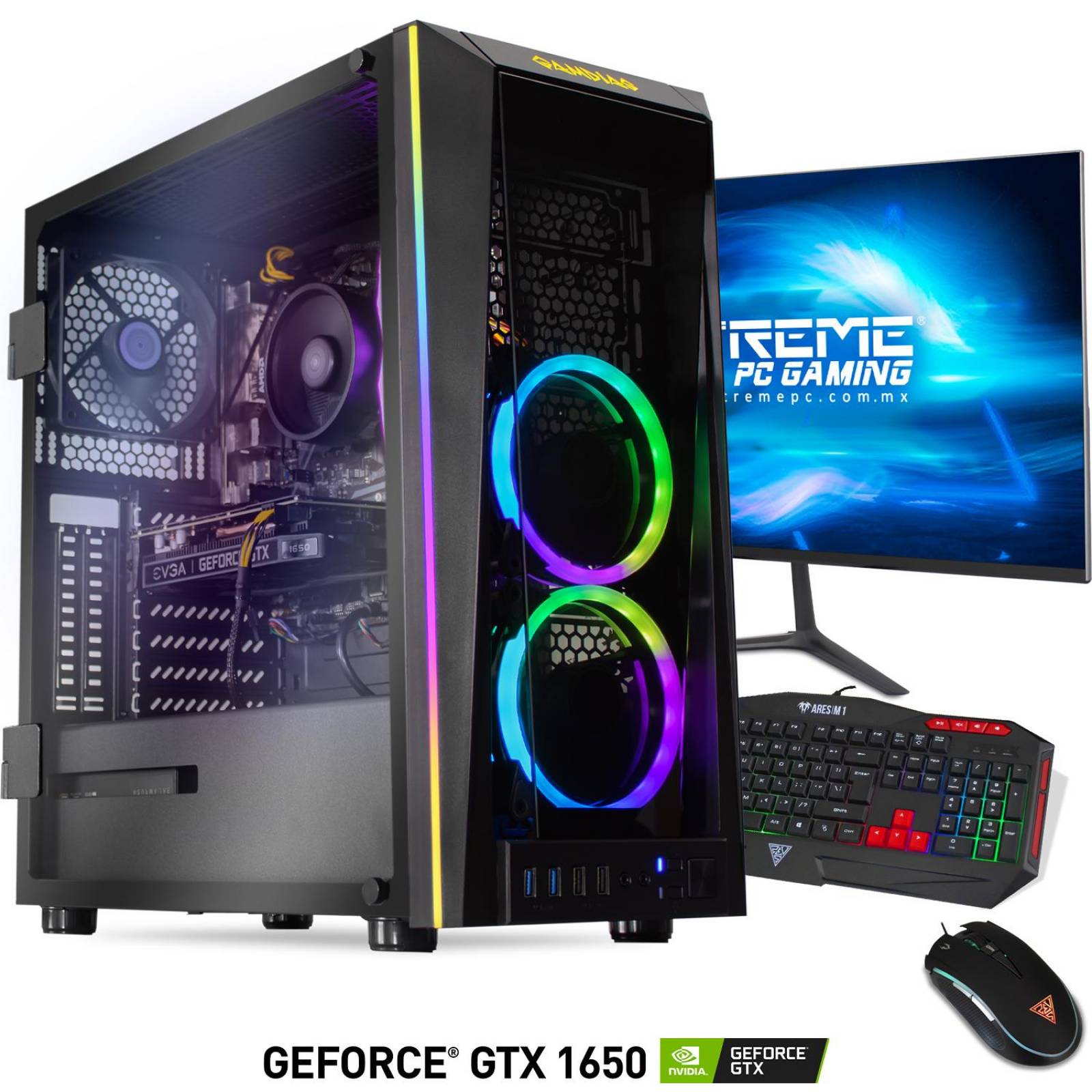 Xtreme PC Gamer Geforce GTX 1650 Ryzen 5 3600 16GB SSD Monitor 23.8 144hz 