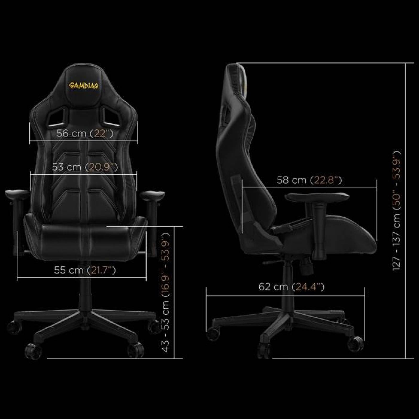Silla Gamer GAMDIAS APHRODITE MF1 L Tipo Cuero 150Kg