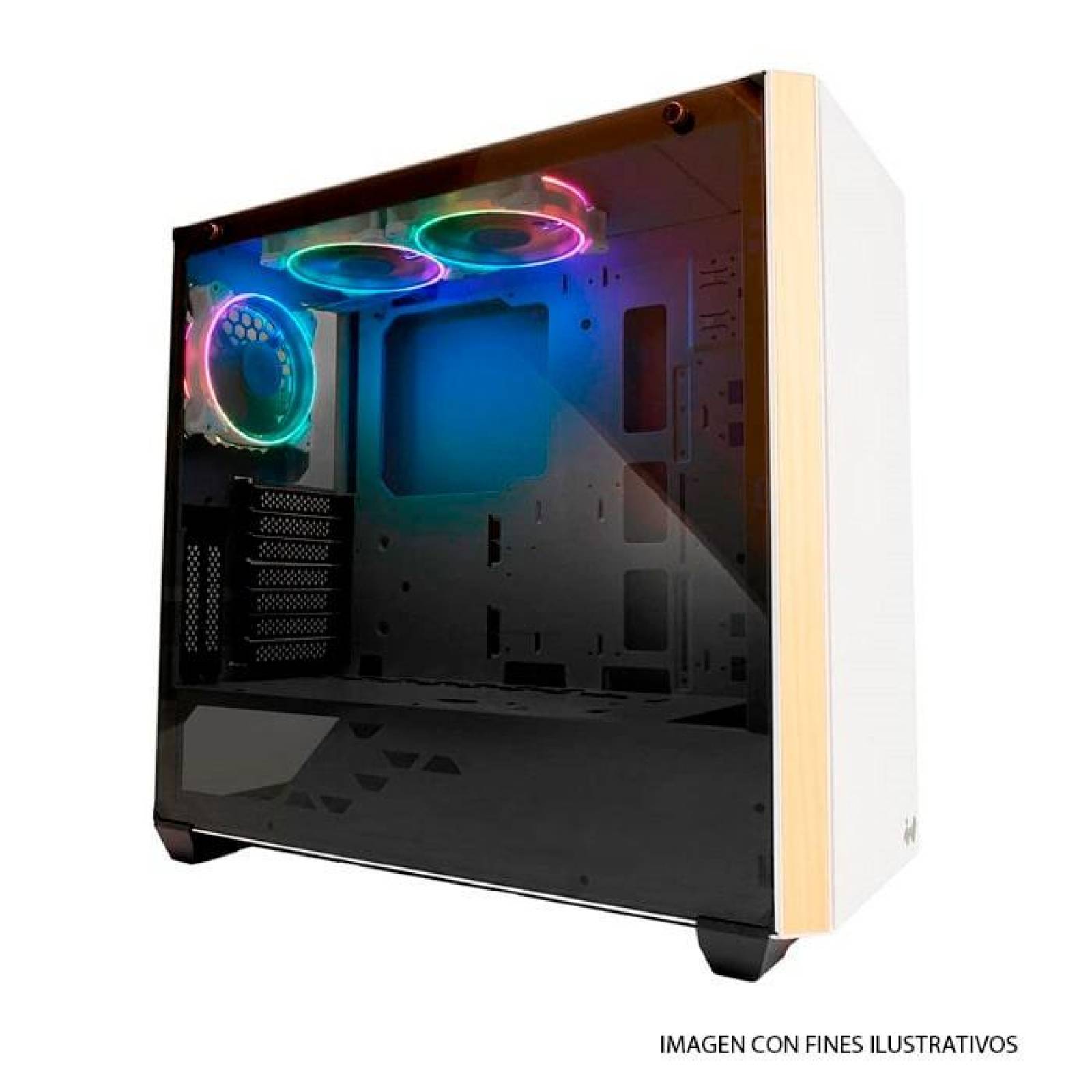 Gabinete Gamer IN WIN 216 E-ATX Media torre Cristal Templado Blanco IW-CS-216-3ASP120